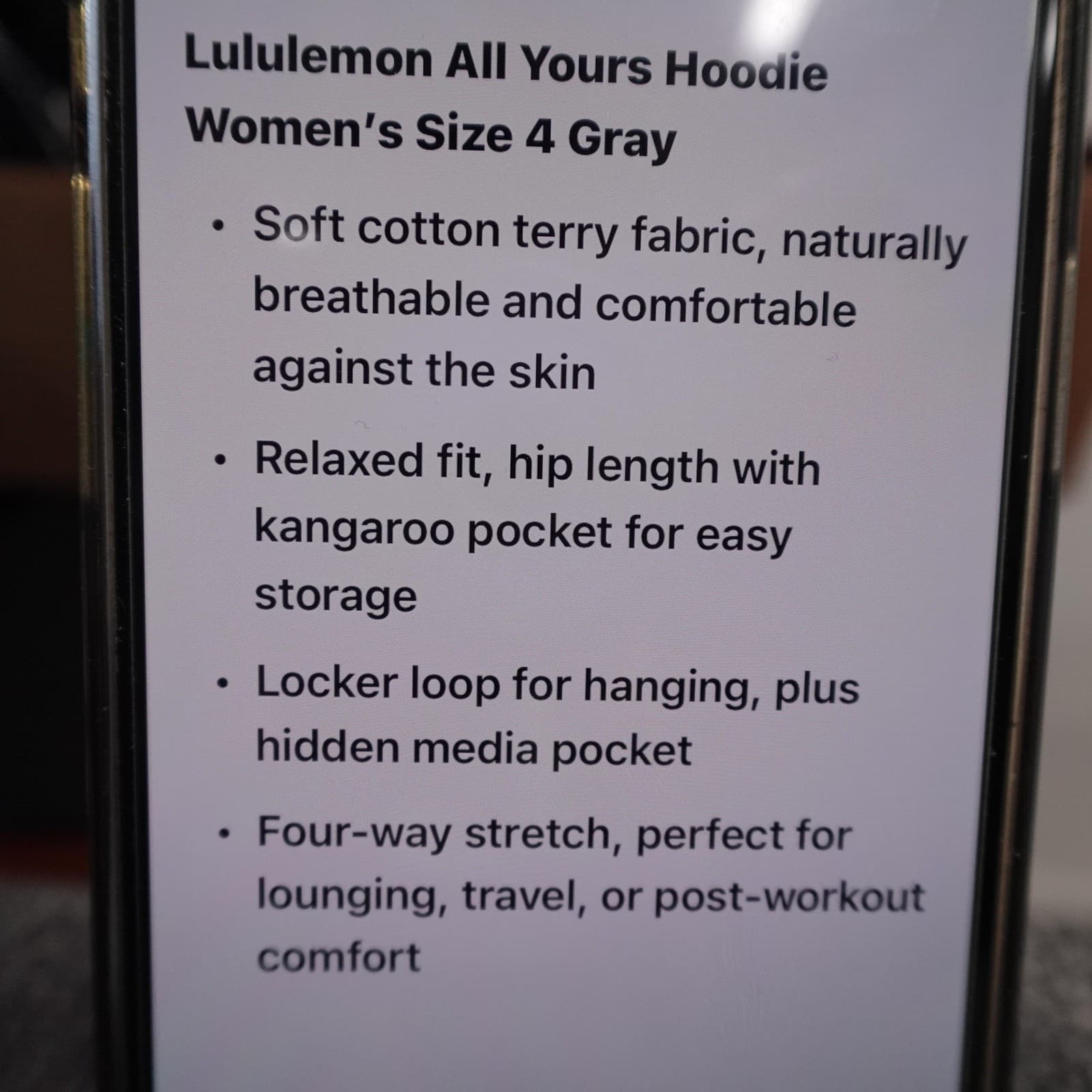 Lululemon Hoodie Womens 4 Gray All Yours Pullover Kangaroo Pocket Relaxed Fit - Thumbnail 8
