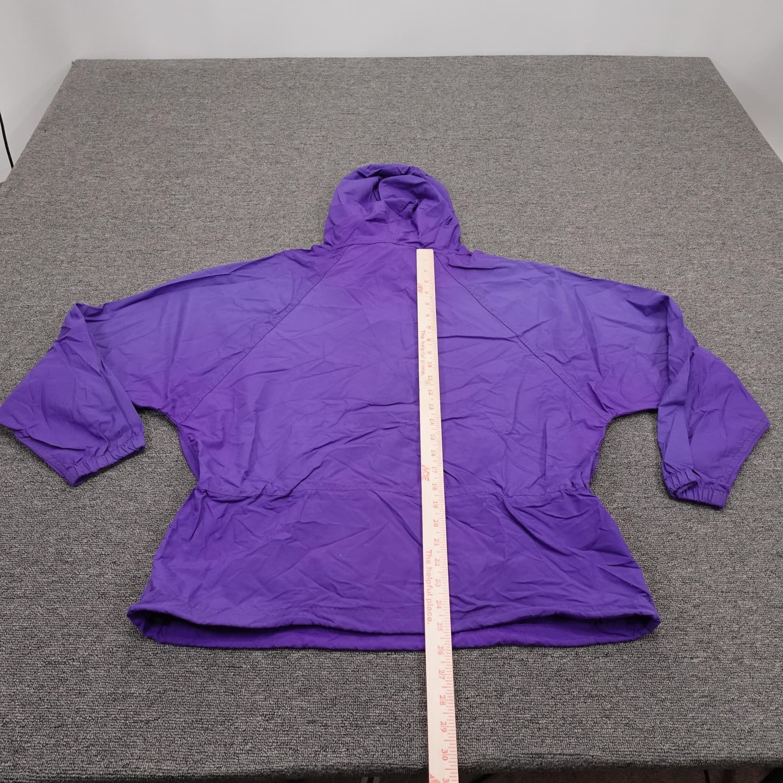 Vintage L.L.Bean Jacket Womens Large Purple Hooded Anorak Pullover Made USA - Thumbnail 7