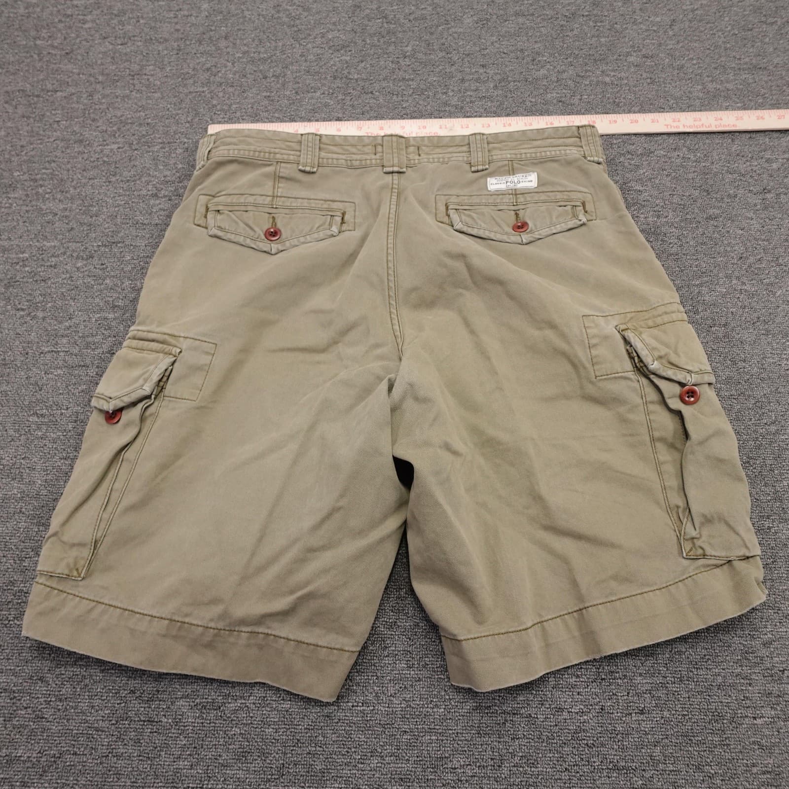 Polo Ralph Lauren Cargo Shorts Mens 35 Beige Cotton Classic 11 Inseam Casual - Thumbnail 8