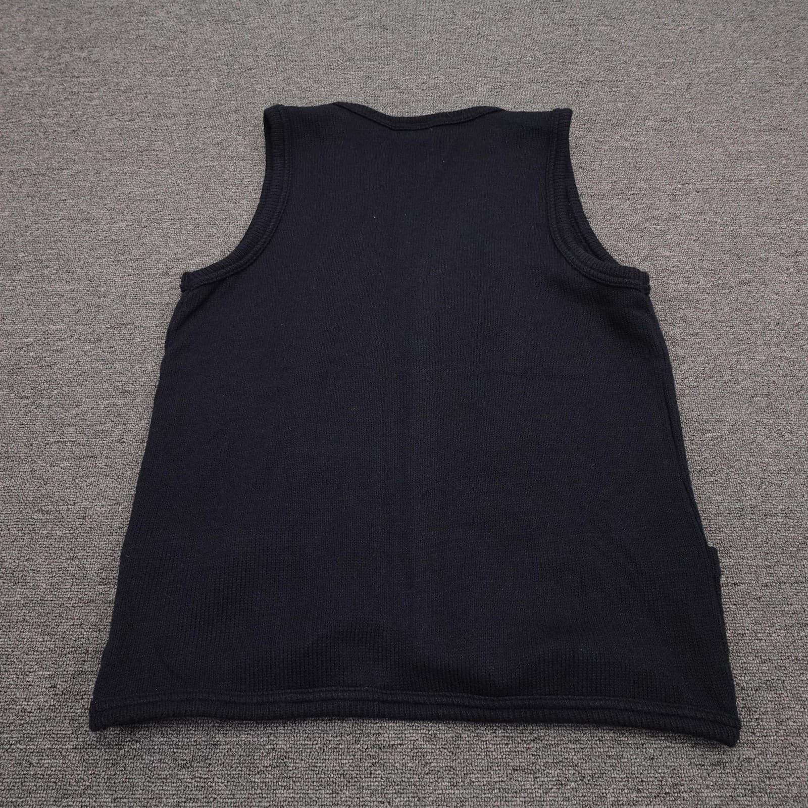 Vintage Sears Sweater Vest Mens XL Blue Acrylic Knit Open Front Pockets 70s USA - Thumbnail 7