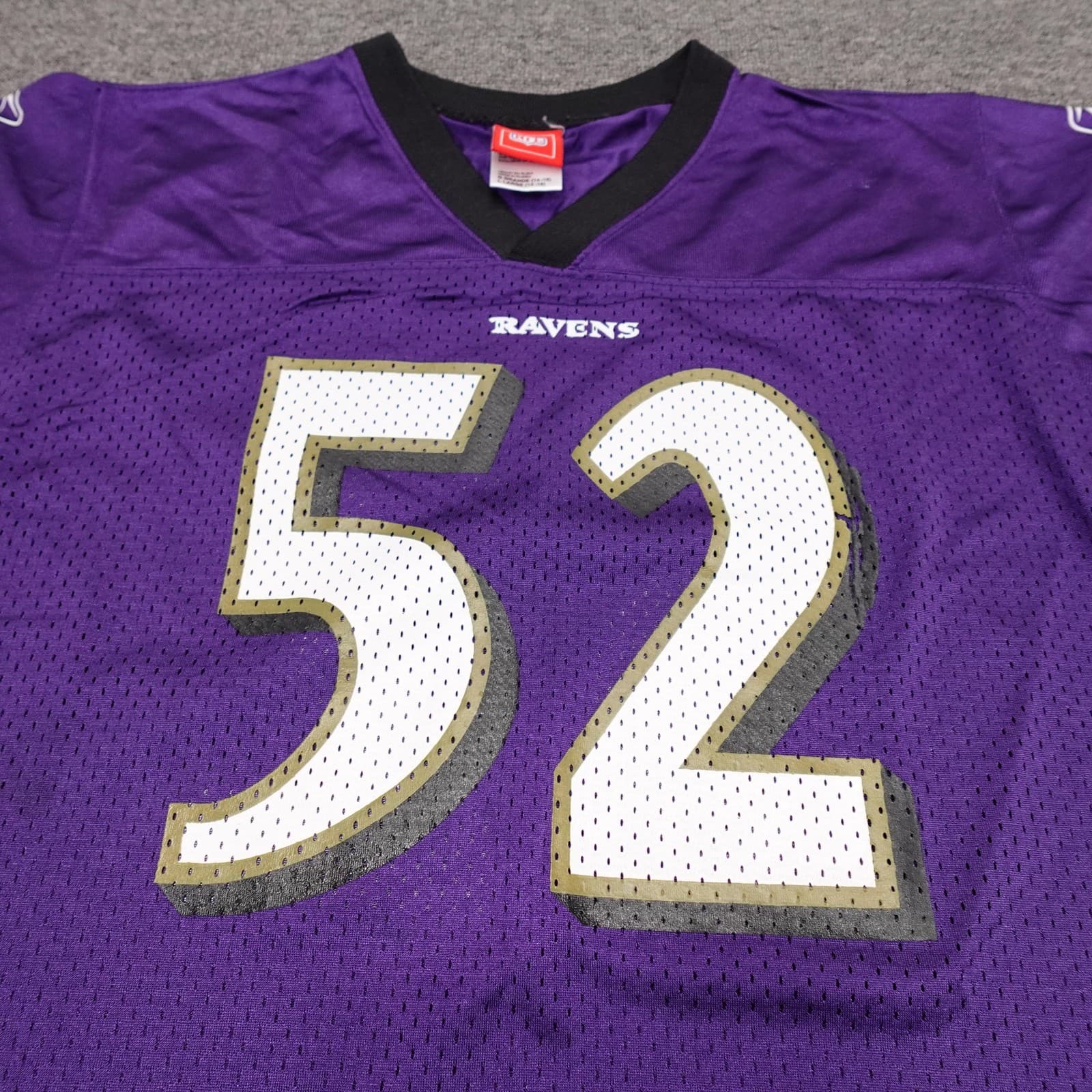 Baltimore Ravens Football Jersey Youth Large Purple NFL Reebok Ray Lewis 52 - Thumbnail 3