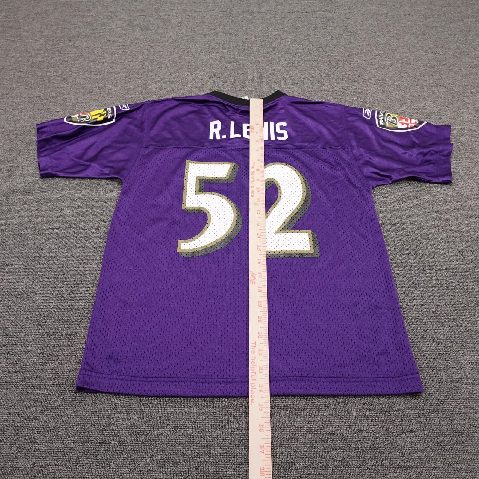 Baltimore Ravens Football Jersey Youth Large Purple NFL Reebok Ray Lewis 52 - Thumbnail 7