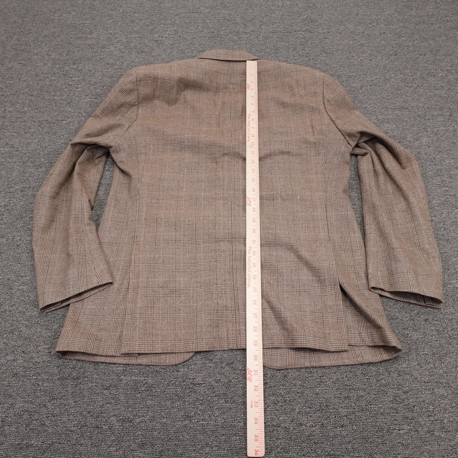 JKT New York Blazer Mens 44 Brown Plaid Tweed Sport Coat Jacket Casual - Thumbnail 8