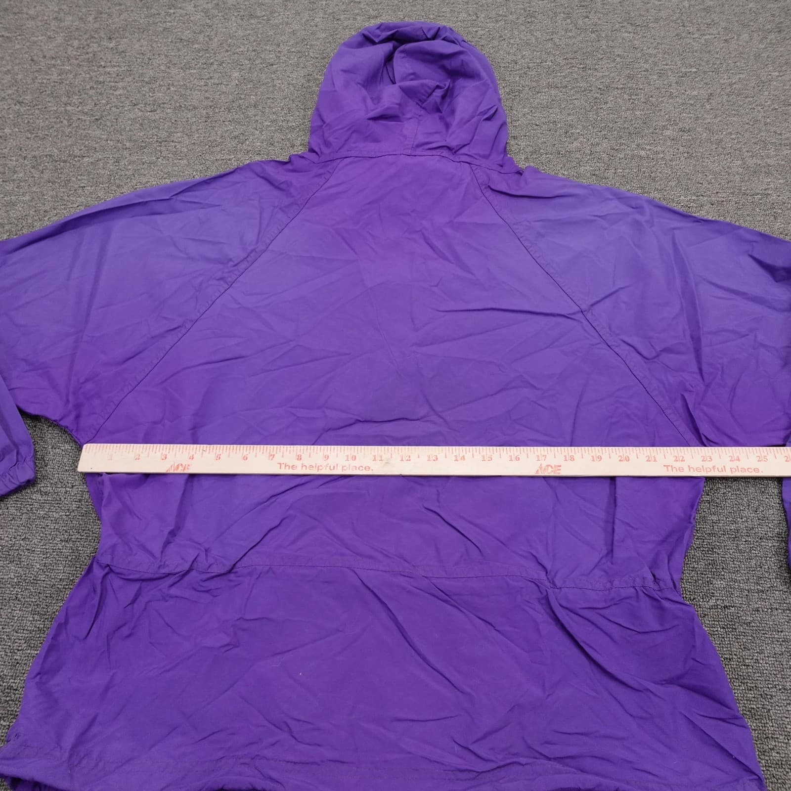 Vintage L.L.Bean Jacket Womens Large Purple Hooded Anorak Pullover Made USA - Thumbnail 6