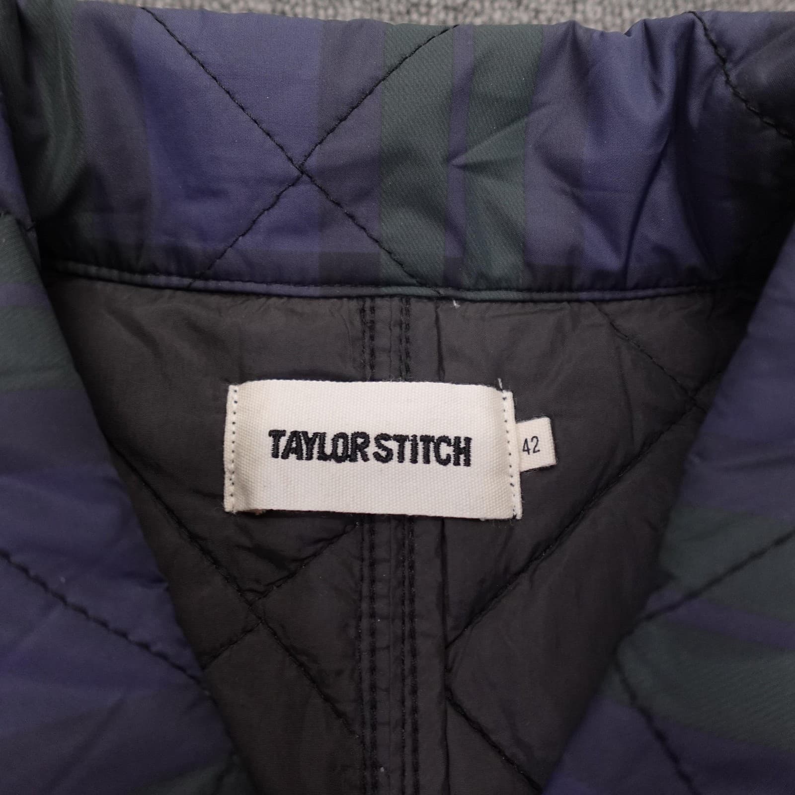 Taylor Stitch Jacket Mens 42 Green Plaid Quilted Nylon Snap Front Insulated - Thumbnail 3