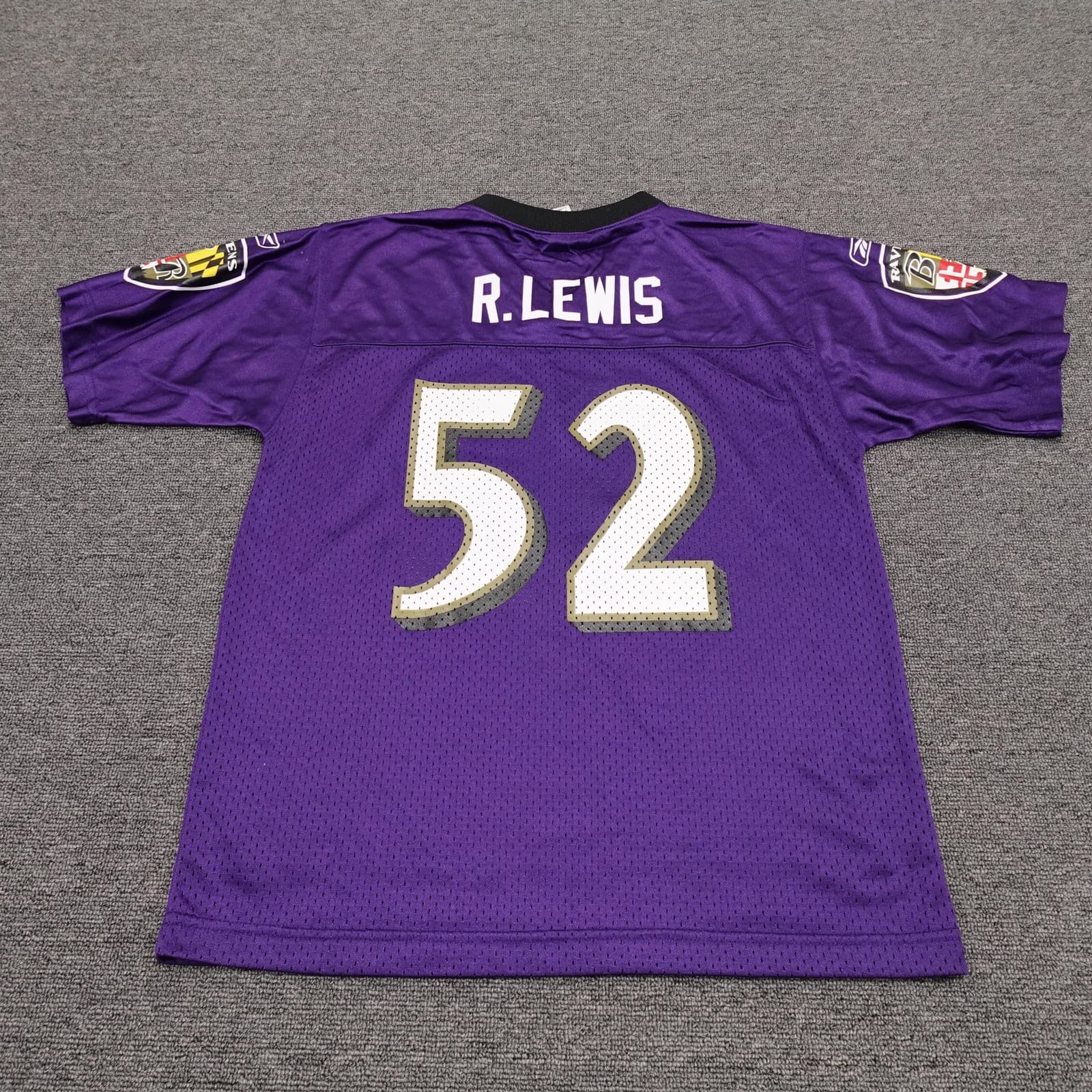 Baltimore Ravens Football Jersey Youth Large Purple NFL Reebok Ray Lewis 52 - Thumbnail 5