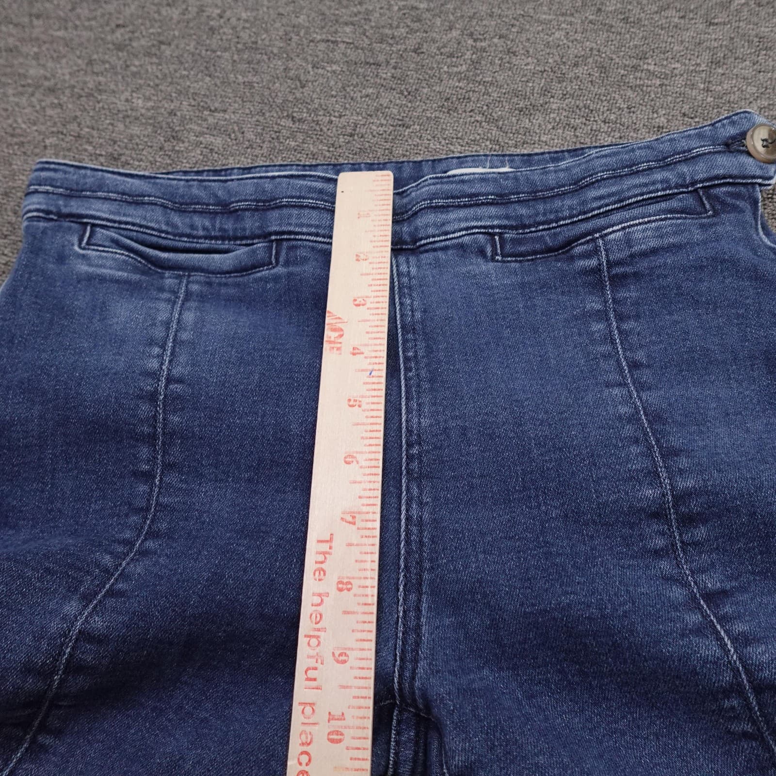 Pilcro Jeans Womens 32 Blue Medium Wash Mid Rise Skinny Slit Hem Stretch 32x29.5 - Thumbnail 7