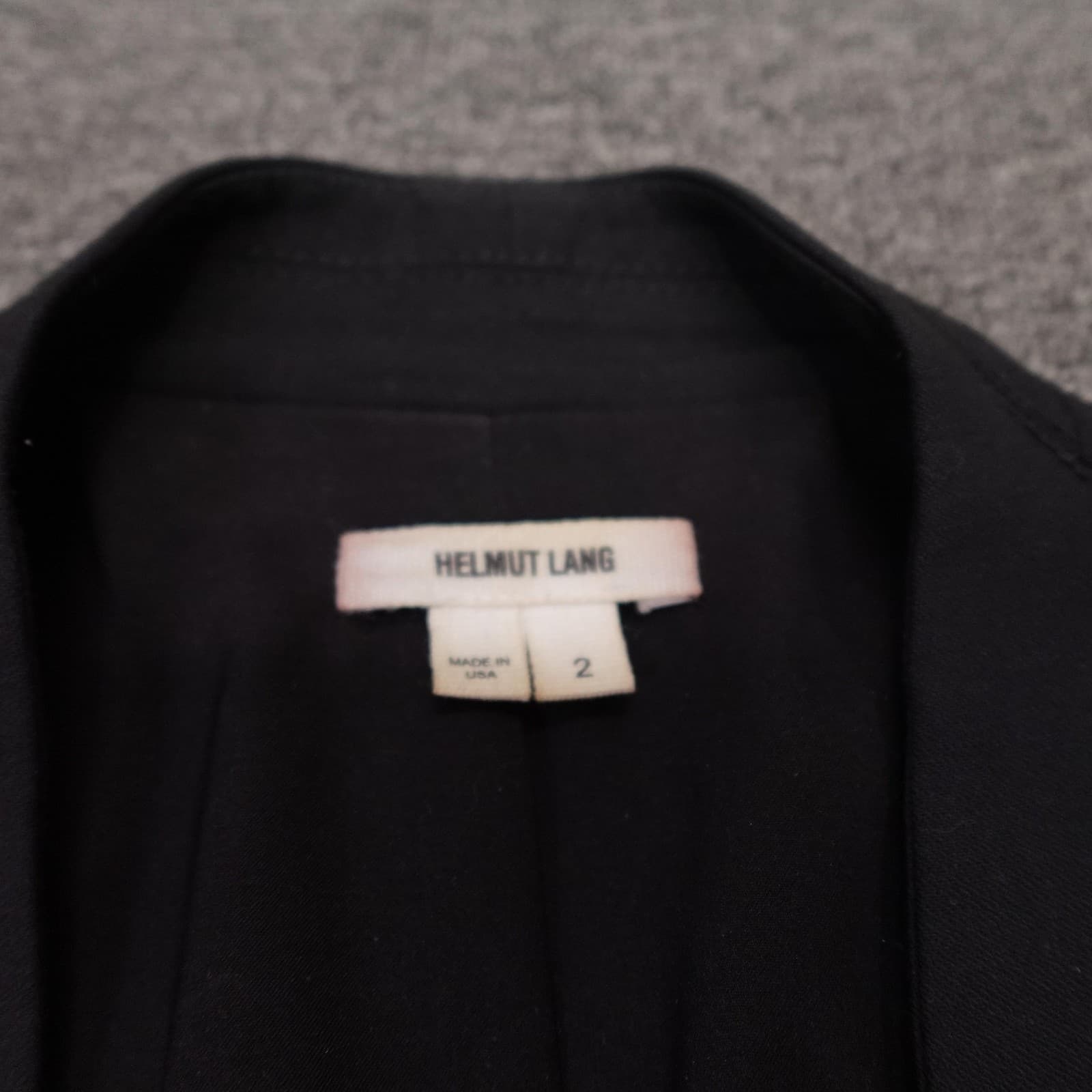 Helmut Lang Blazer Womens 2 Black Tuxedo Open Front Lined Tailored Jacket Formal - Thumbnail 3