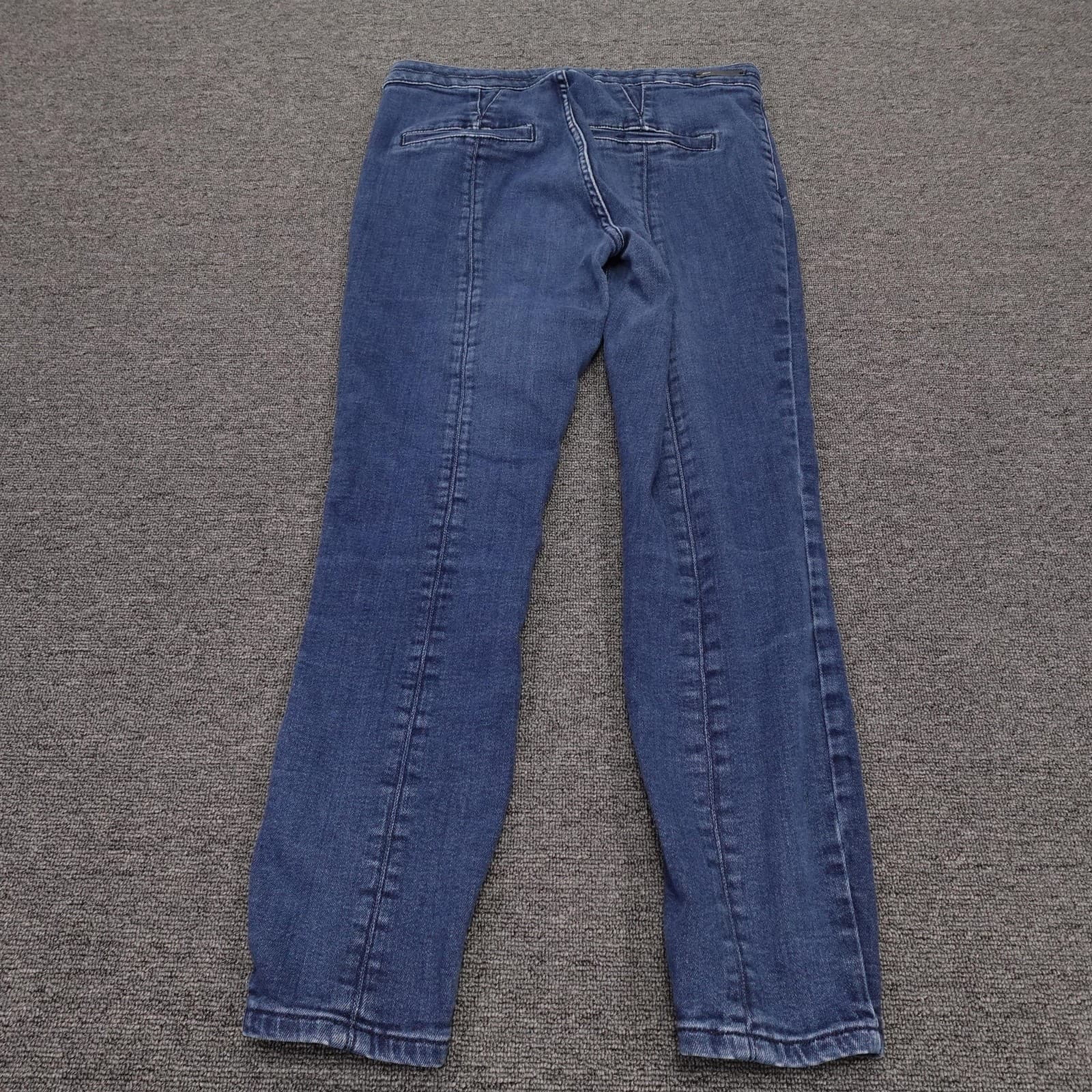 Pilcro Jeans Womens 32 Blue Medium Wash Mid Rise Skinny Slit Hem Stretch 32x29.5 - Thumbnail 3