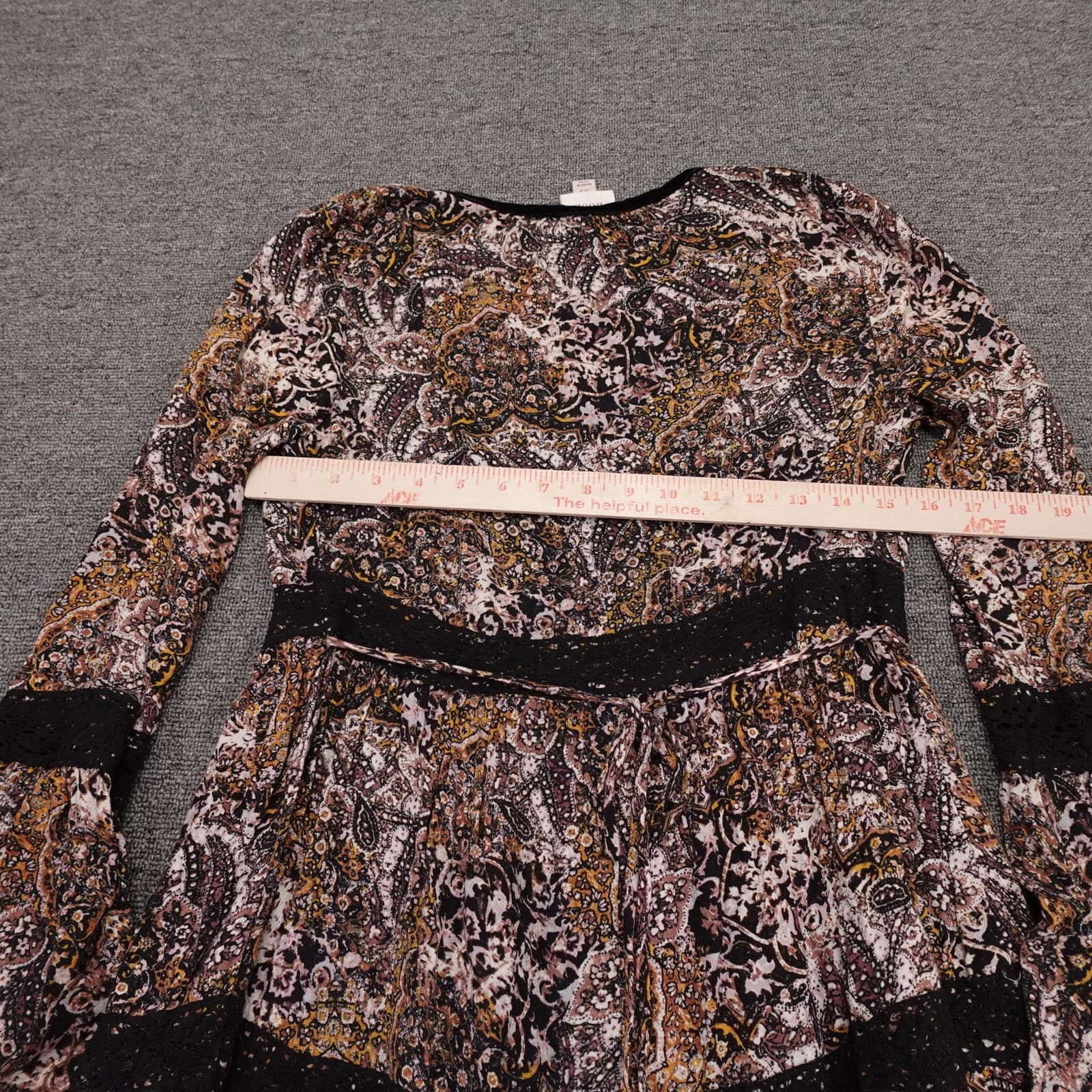 Knox Rose Dress Womens XS Multicolor Paisley Boho 3/4 Bell Sleeve Fit & Flare - Thumbnail 5