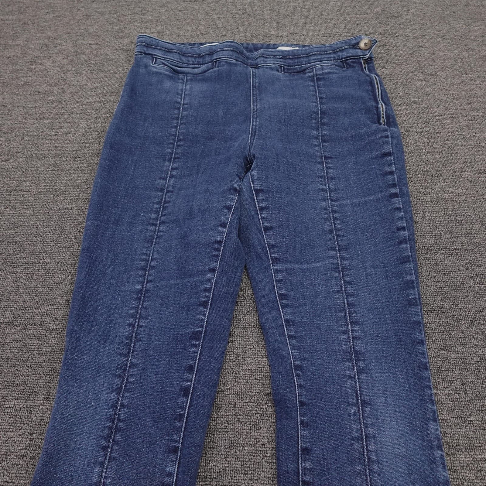 Pilcro Jeans Womens 32 Blue Medium Wash Mid Rise Skinny Slit Hem Stretch 32x29.5 - Thumbnail 2