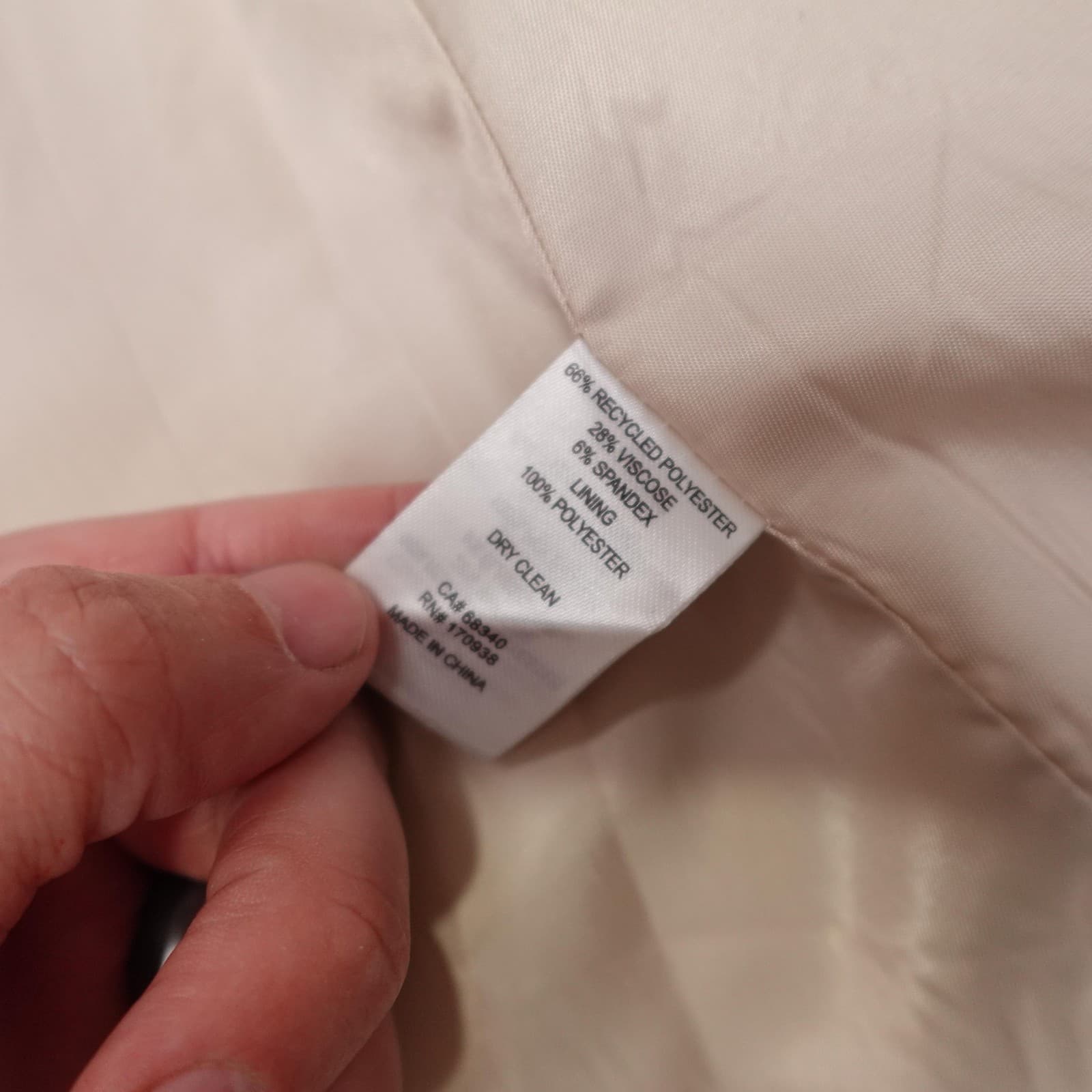 Maison D'Amélie Vest Womens Medium Beige Long Blazer Open Front Lined Twill - Thumbnail 5