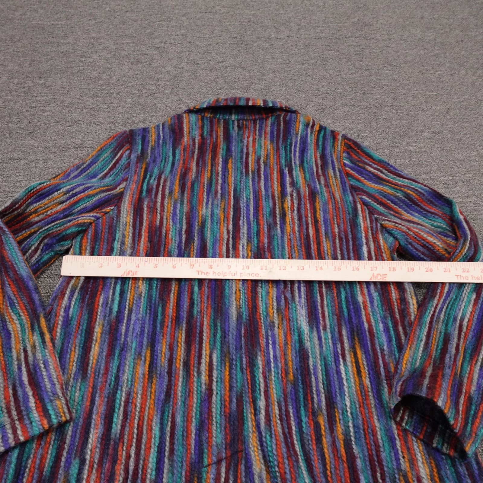 Habitat Coat Womens Small Multicolor Striped Knit Button Front Lined Pockets - Thumbnail 4