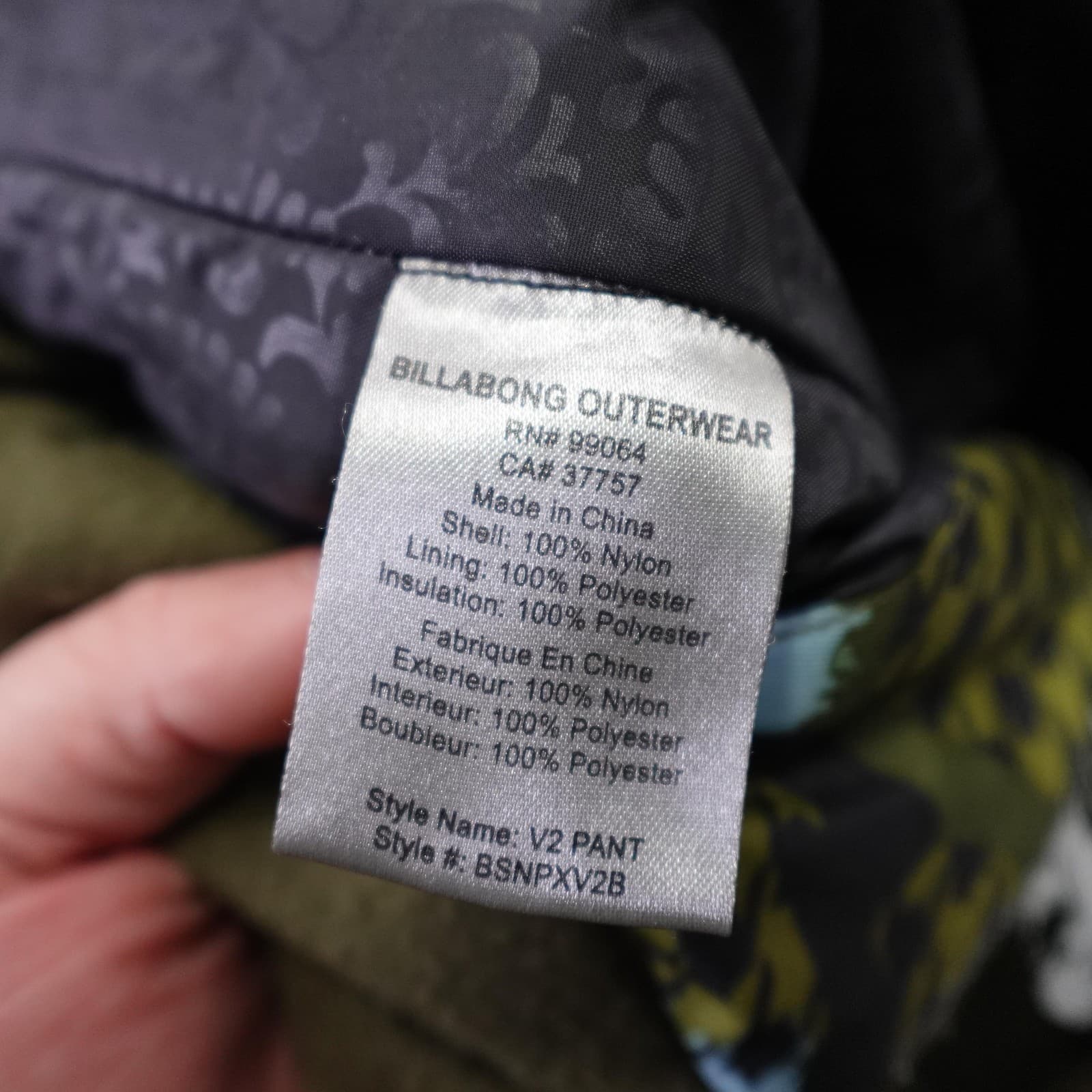 Billabong Snow Pants Youth XL 28x28 Green Camo V2 5000mm Waterproof Insulated - Thumbnail 4