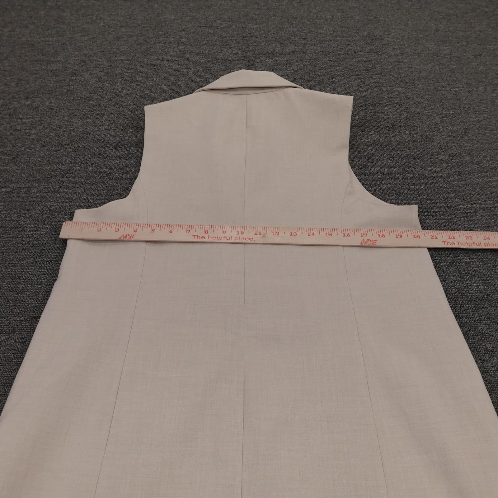 Maison D'Amélie Vest Womens Medium Beige Long Blazer Open Front Lined Twill - Thumbnail 7