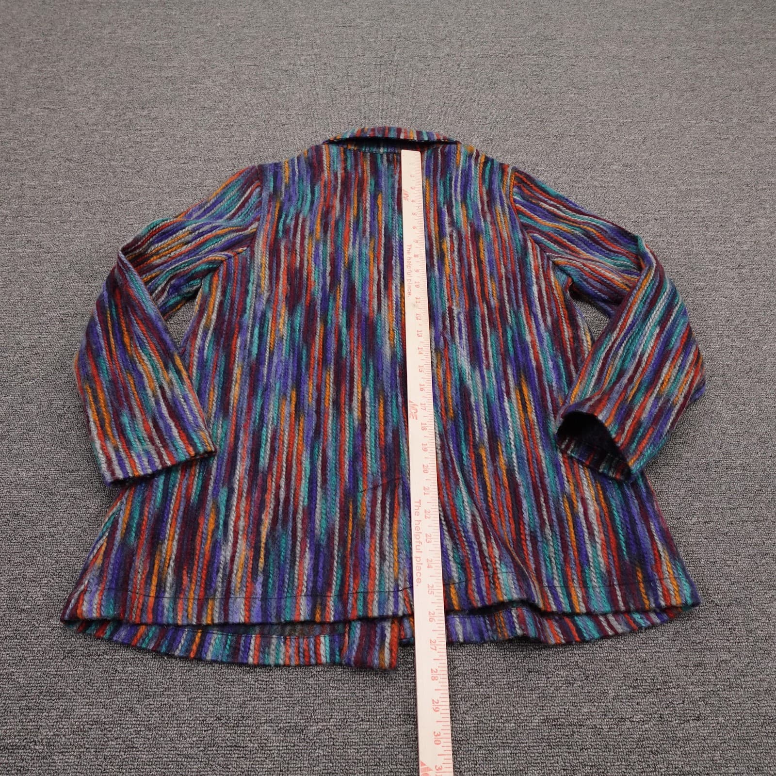 Habitat Coat Womens Small Multicolor Striped Knit Button Front Lined Pockets - Thumbnail 5