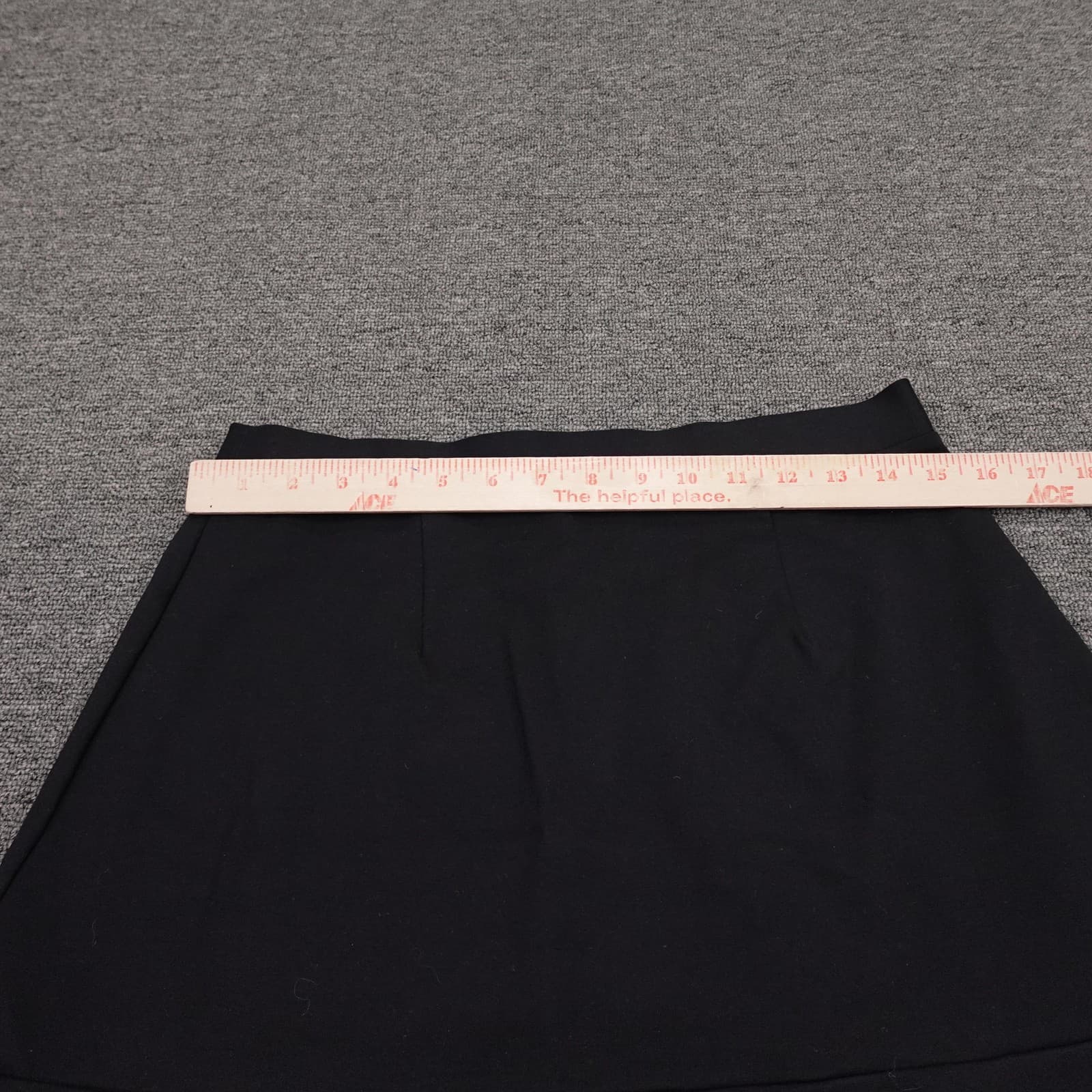 Skirt Womens Medium Black Knit Trumpet Ruffle Hem Knee Length Stretch Pull On - Thumbnail 2