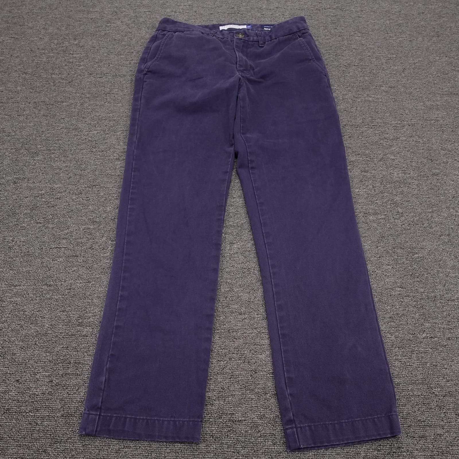 Peter Manning New York Pants Mens 30x27 Purple Slim Fit Chino Garment Dyed