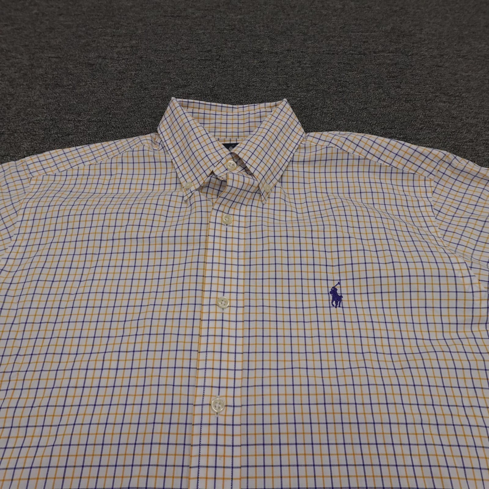 Ralph Lauren Shirt Mens Medium White Check Long Sleeve Button Down Classic Fit - Thumbnail 2