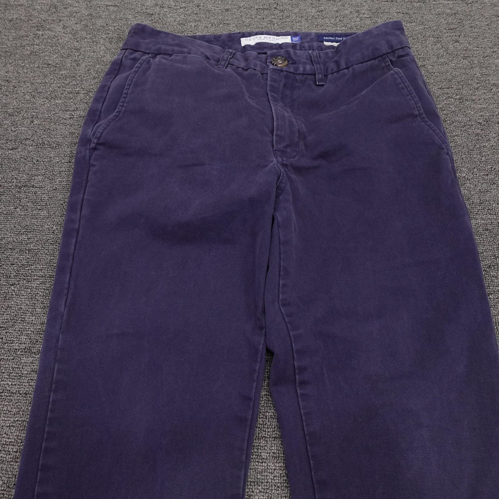Peter Manning New York Pants Mens 30x27 Purple Slim Fit Chino Garment Dyed - Thumbnail 2