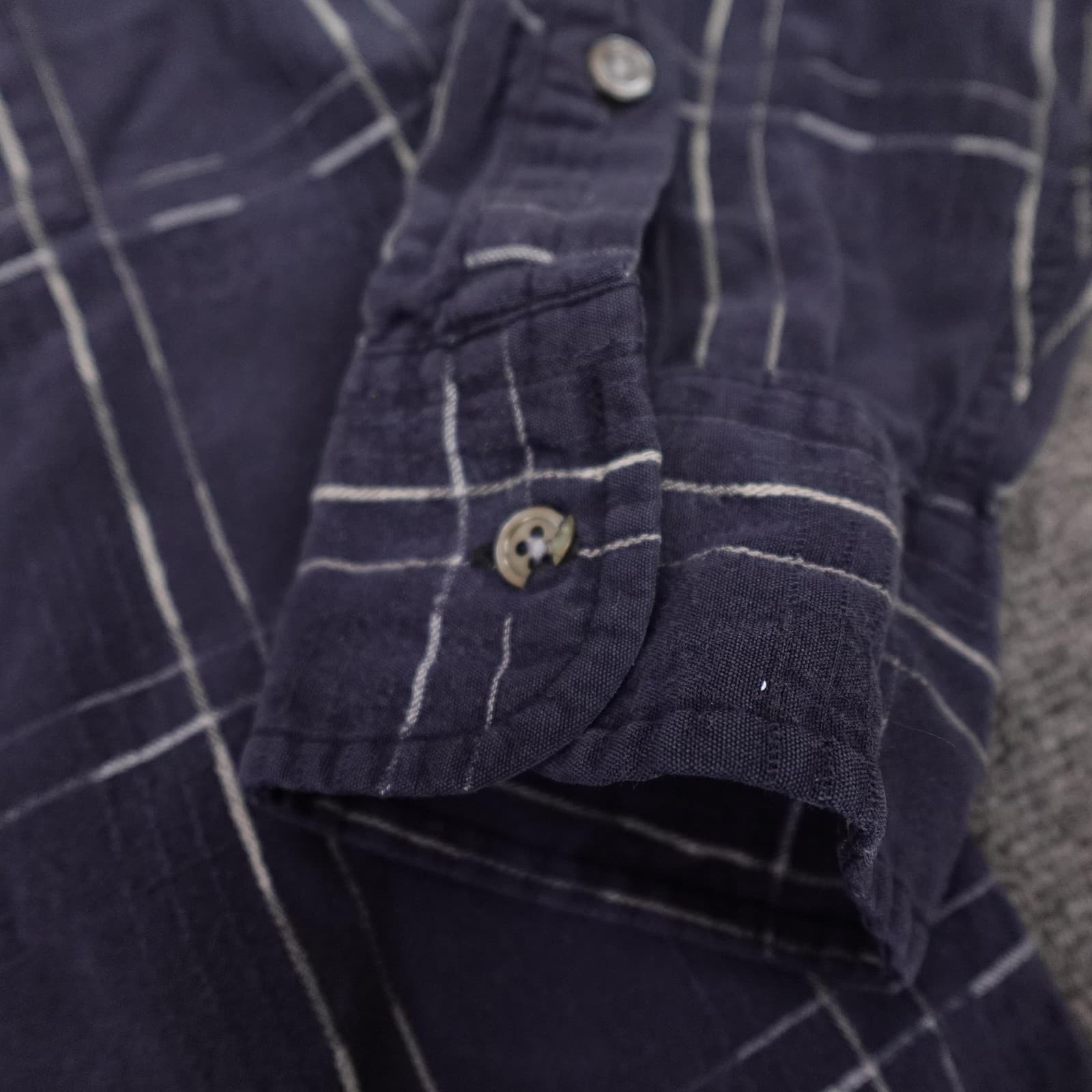 Vintage Bill Robinson Shirt Mens Medium Blue Plaid Long Sleeve Button Up Casual - Thumbnail 3