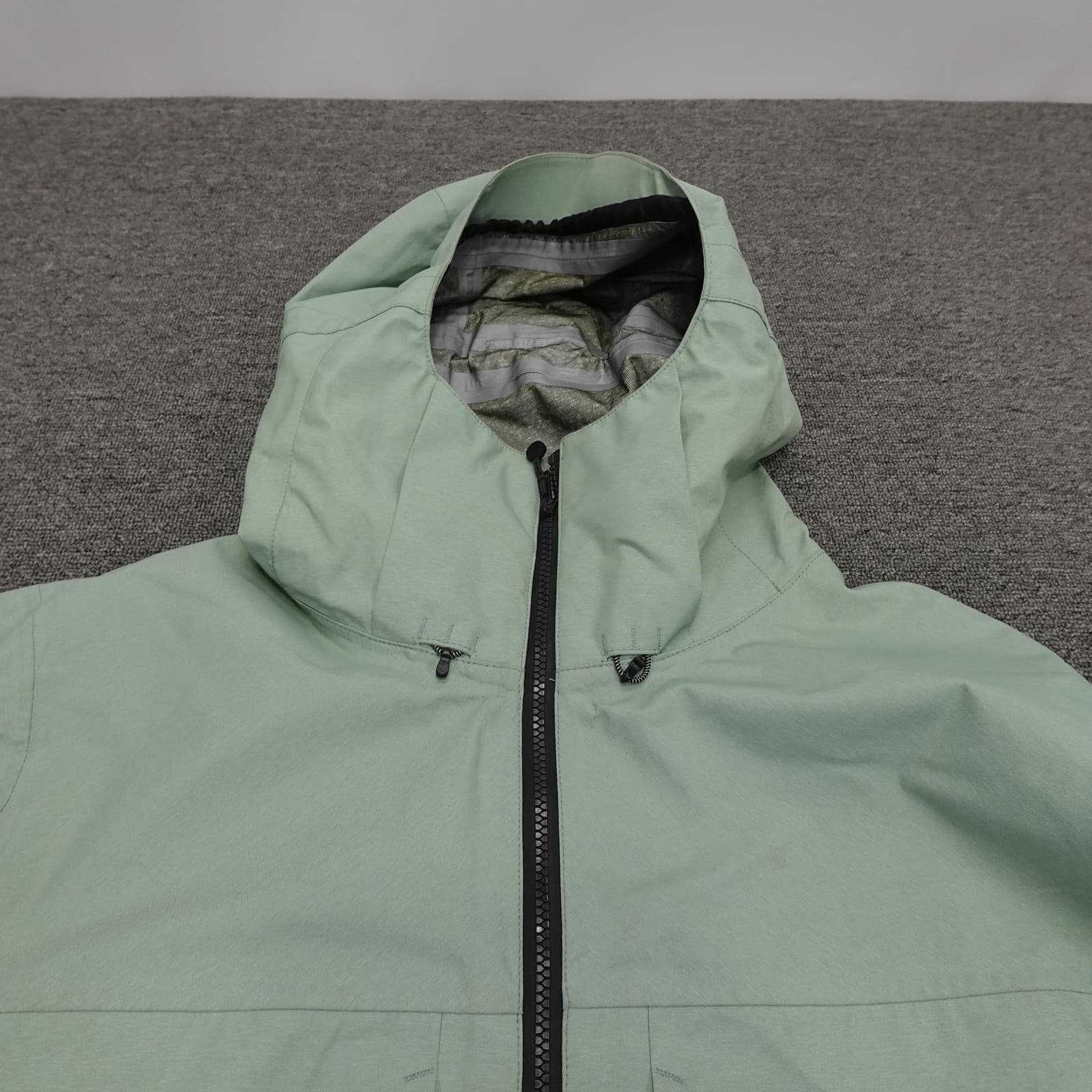 Saga Outerwear Jacket Large Green Gray Saga-Tek Hooded Ski Shell Water Resistant - Thumbnail 5