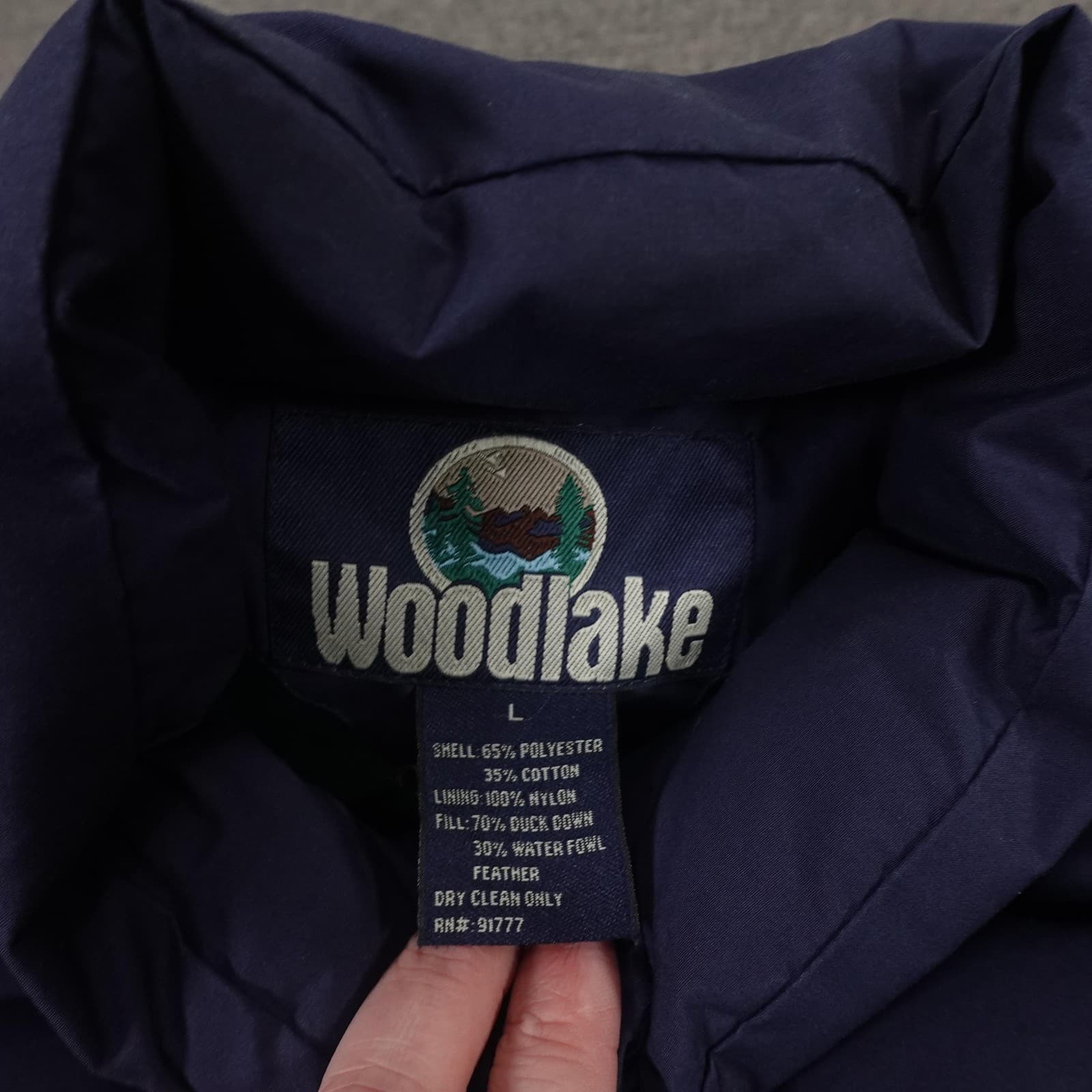 Vintage Woodlake Vest Mens Large Blue Down Puffer Snap Front Outdoor Insulated - Thumbnail 6