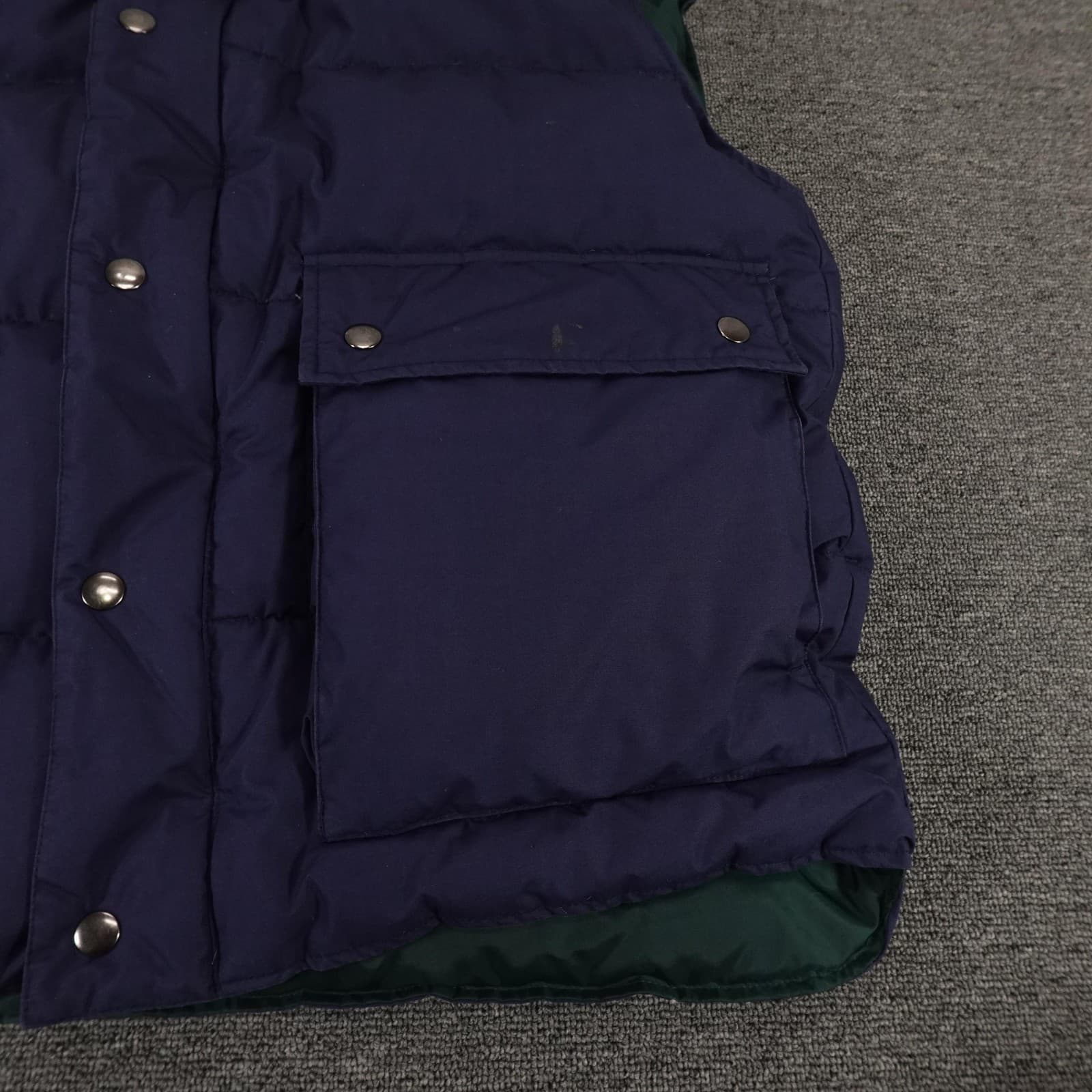 Vintage Woodlake Vest Mens Large Blue Down Puffer Snap Front Outdoor Insulated - Thumbnail 3
