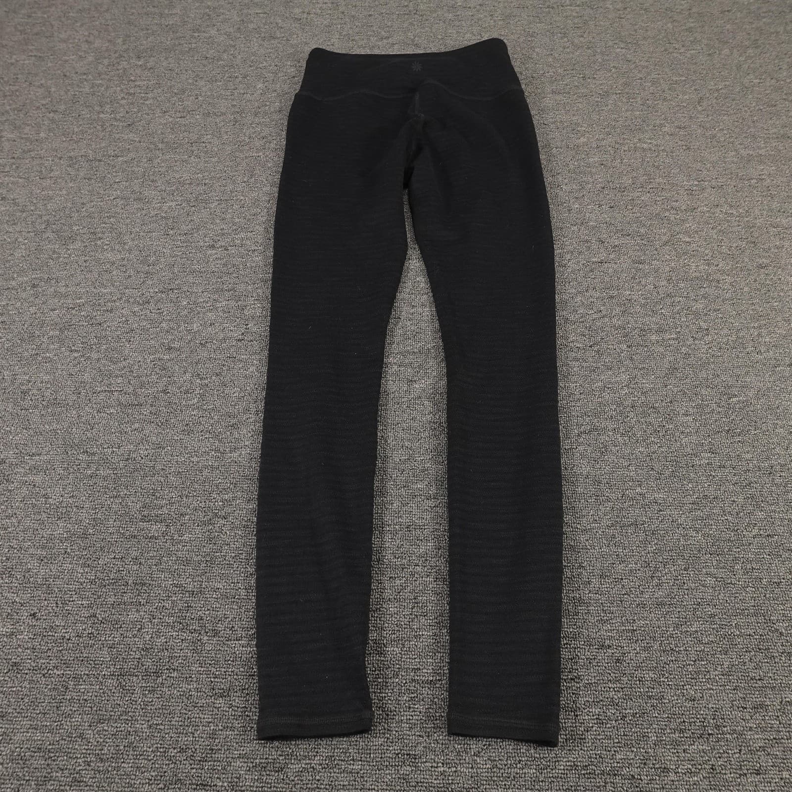 Athleta Leggings Womens XS Black High Rise Ankle Knit Base Layer Yoga Athletic - Thumbnail 2