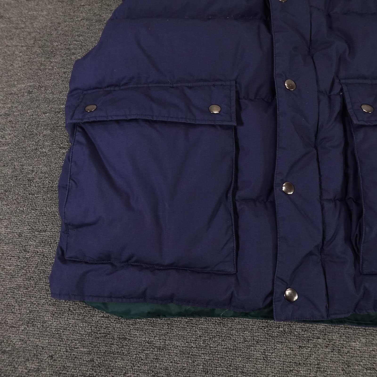 Vintage Woodlake Vest Mens Large Blue Down Puffer Snap Front Outdoor Insulated - Thumbnail 2