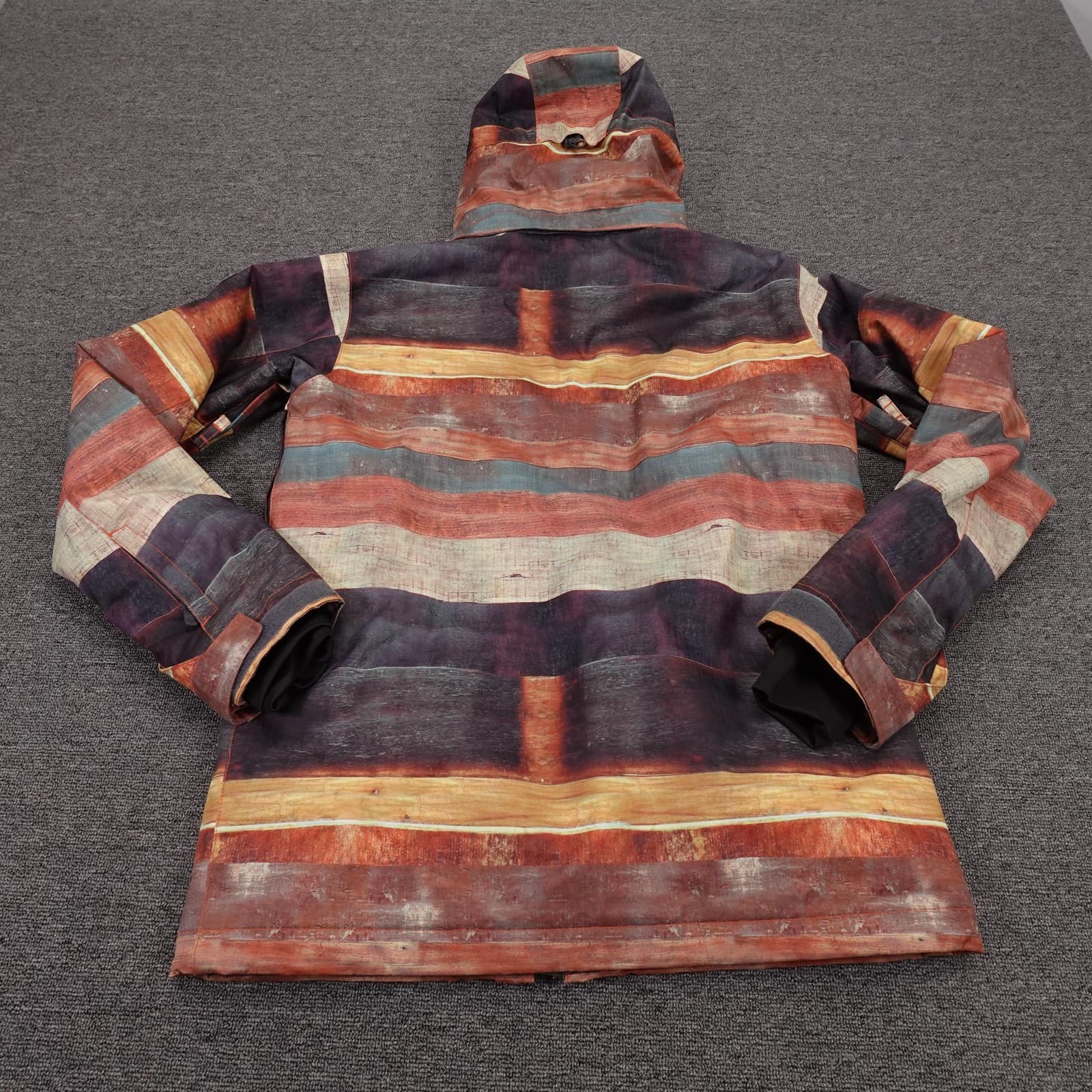Quiksilver Jacket Mens Small Multicolor Stripe Hooded Insulated Ski Snowboard - Thumbnail 10