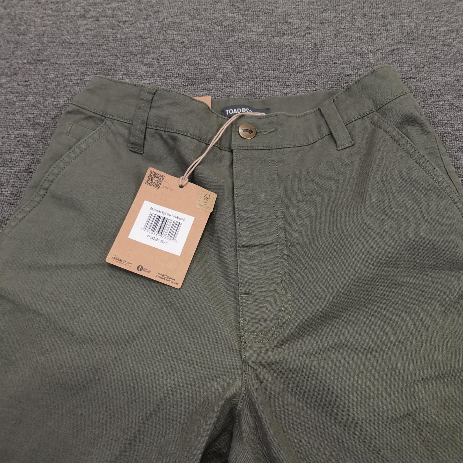 Toad&Co Pants 0 Green Organic Earthworks High Rise Hiking Stretch Outdoor - Thumbnail 3