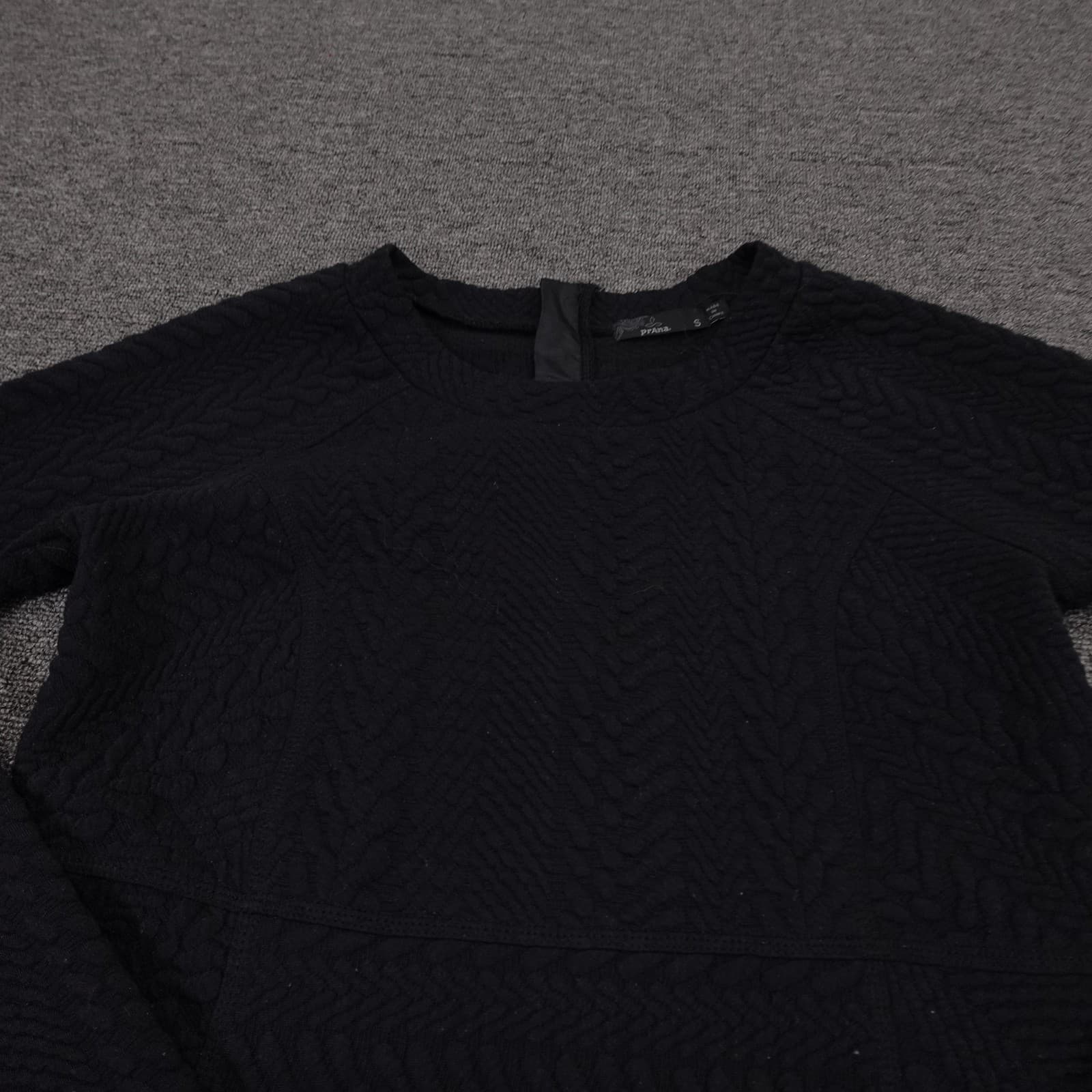 PrAna Dress Womens Small Black Long Sleeve Textured Sweater Knit Short Casual - Thumbnail 2