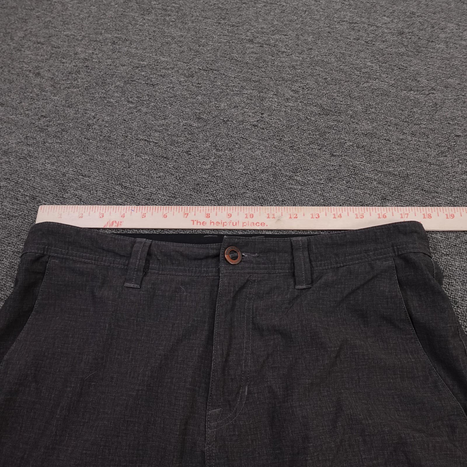 Volcom Shorts Mens 33 Gray Chino Flat Front 11 Inseam Casual Skate Summer - Thumbnail 4