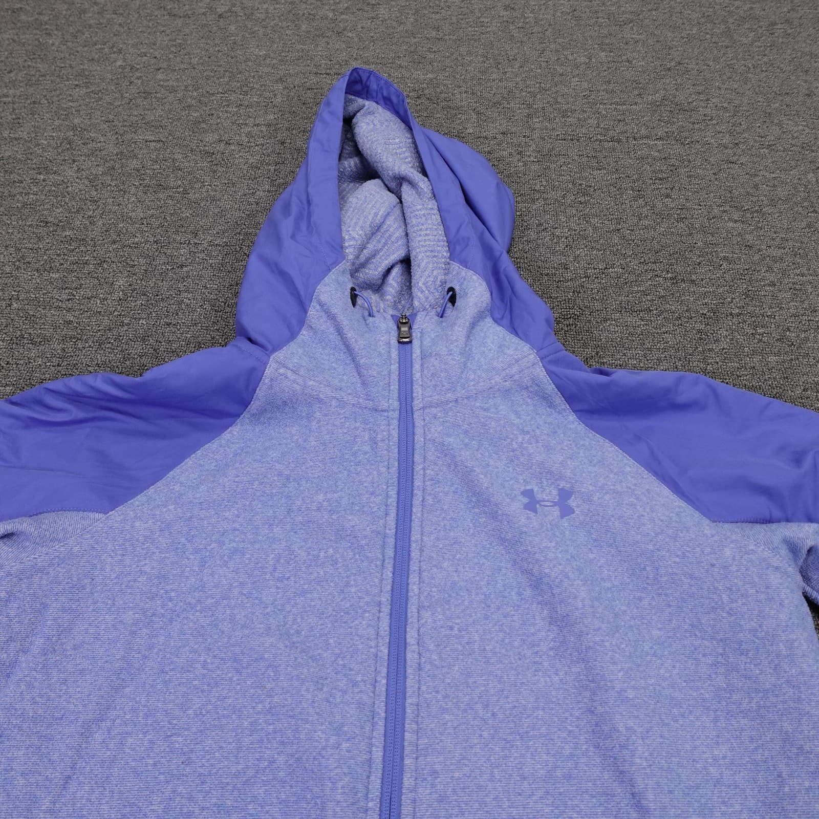 Under Armour ColdGear Reactor Jacket Womens Medium Blue Fleece Hooded Full Zip - Thumbnail 2