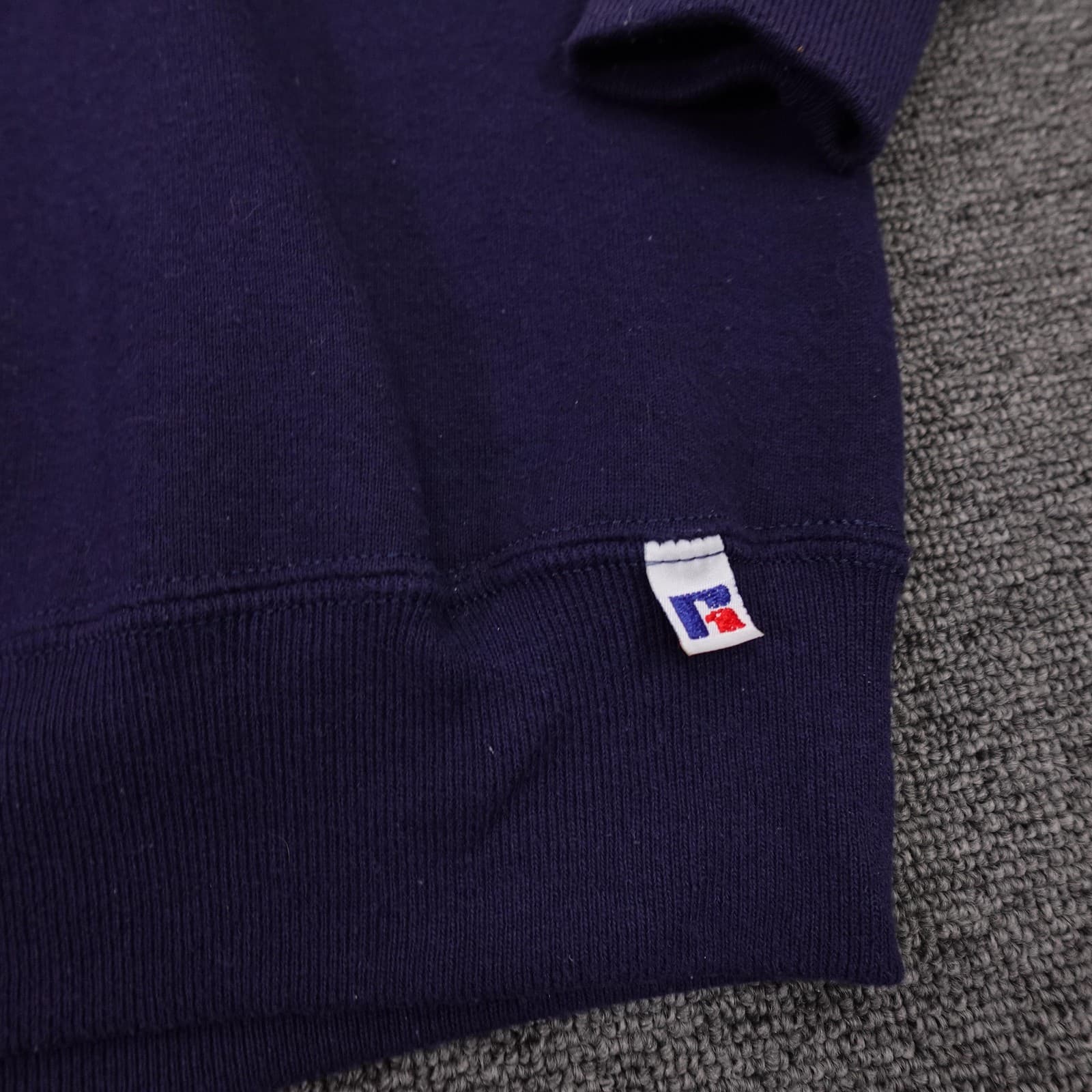 VINTAGE Russell Athletic Sweatshirt Large Blue Crewneck Fleece Made USA Pullover - Thumbnail 2