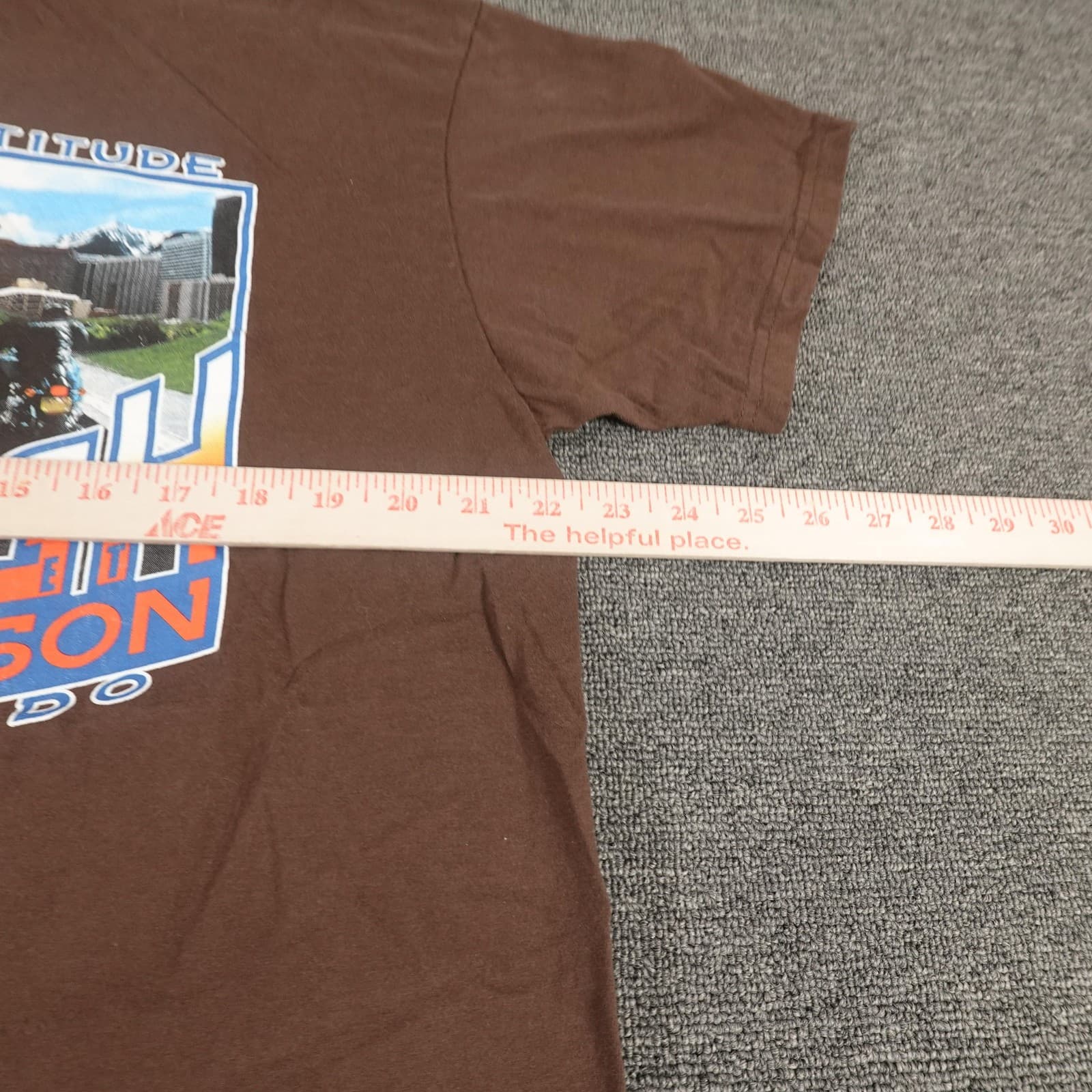 Harley-Davidson Shirt Mens XL Brown Skull Mile High Denver Motorcycle Tee - Thumbnail 7