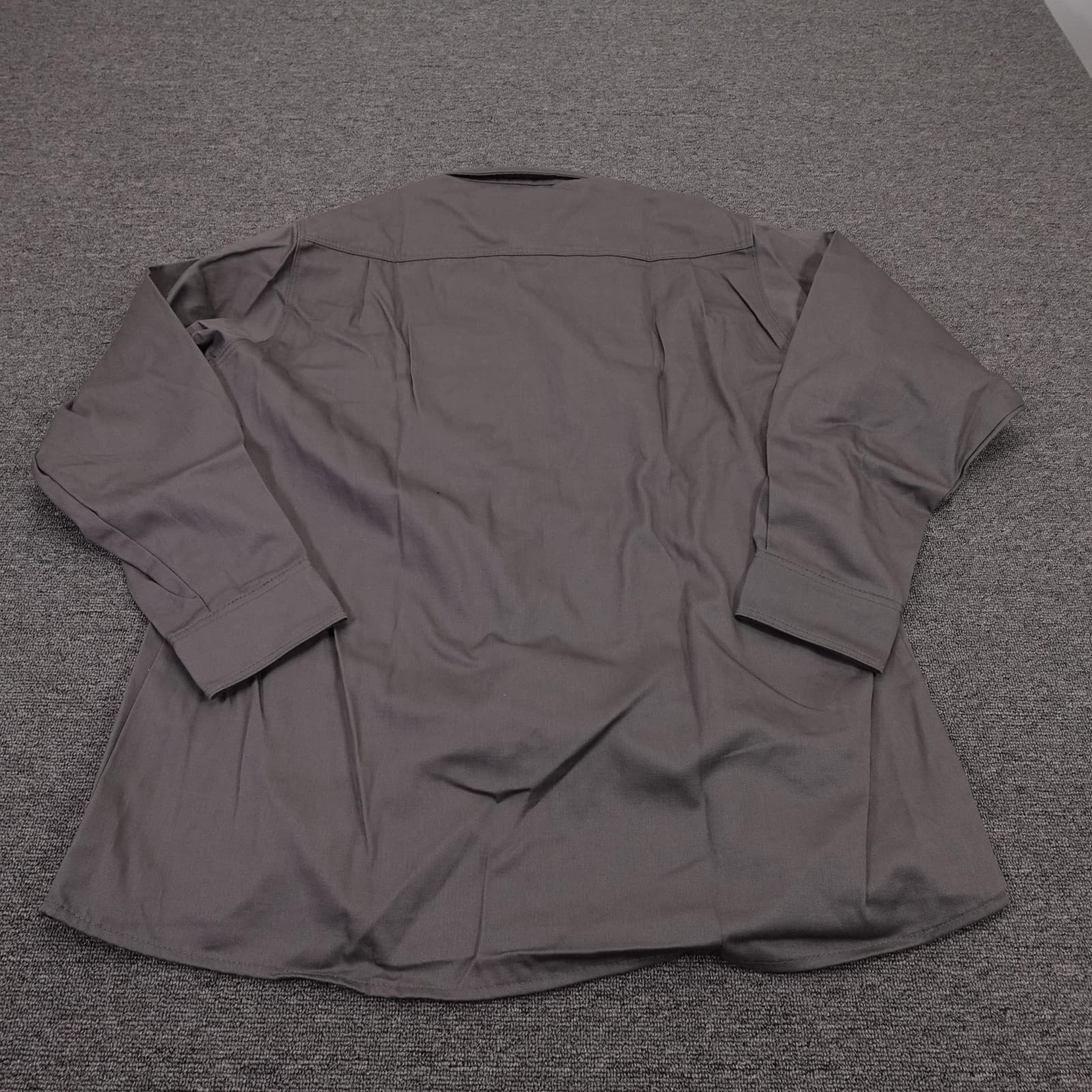LAPCO FR Shirt Mens XL Gray Solid Flame Resistant Long Sleeve Workwear Button Up - Thumbnail 8