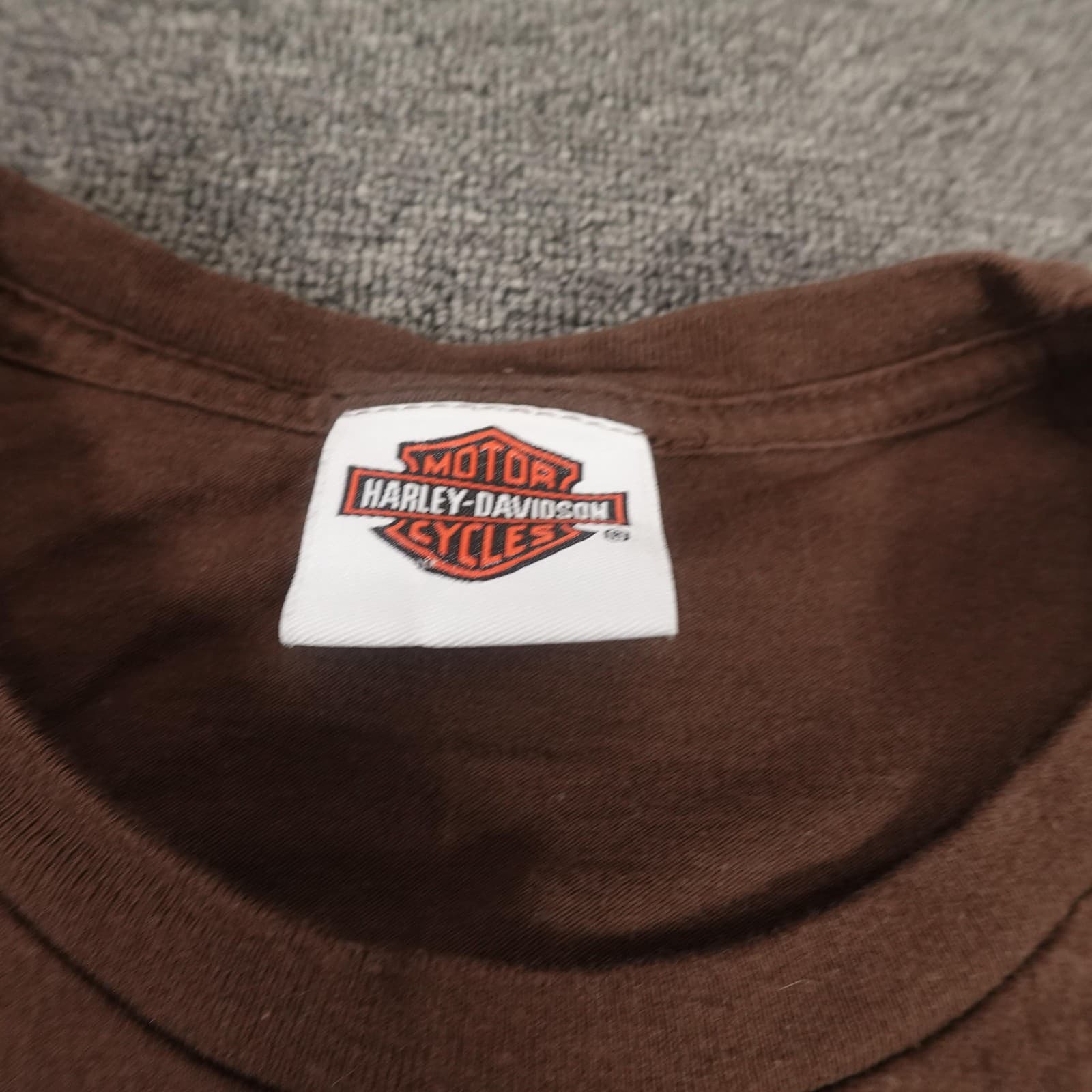 Harley-Davidson Shirt Mens XL Brown Skull Mile High Denver Motorcycle Tee - Thumbnail 3