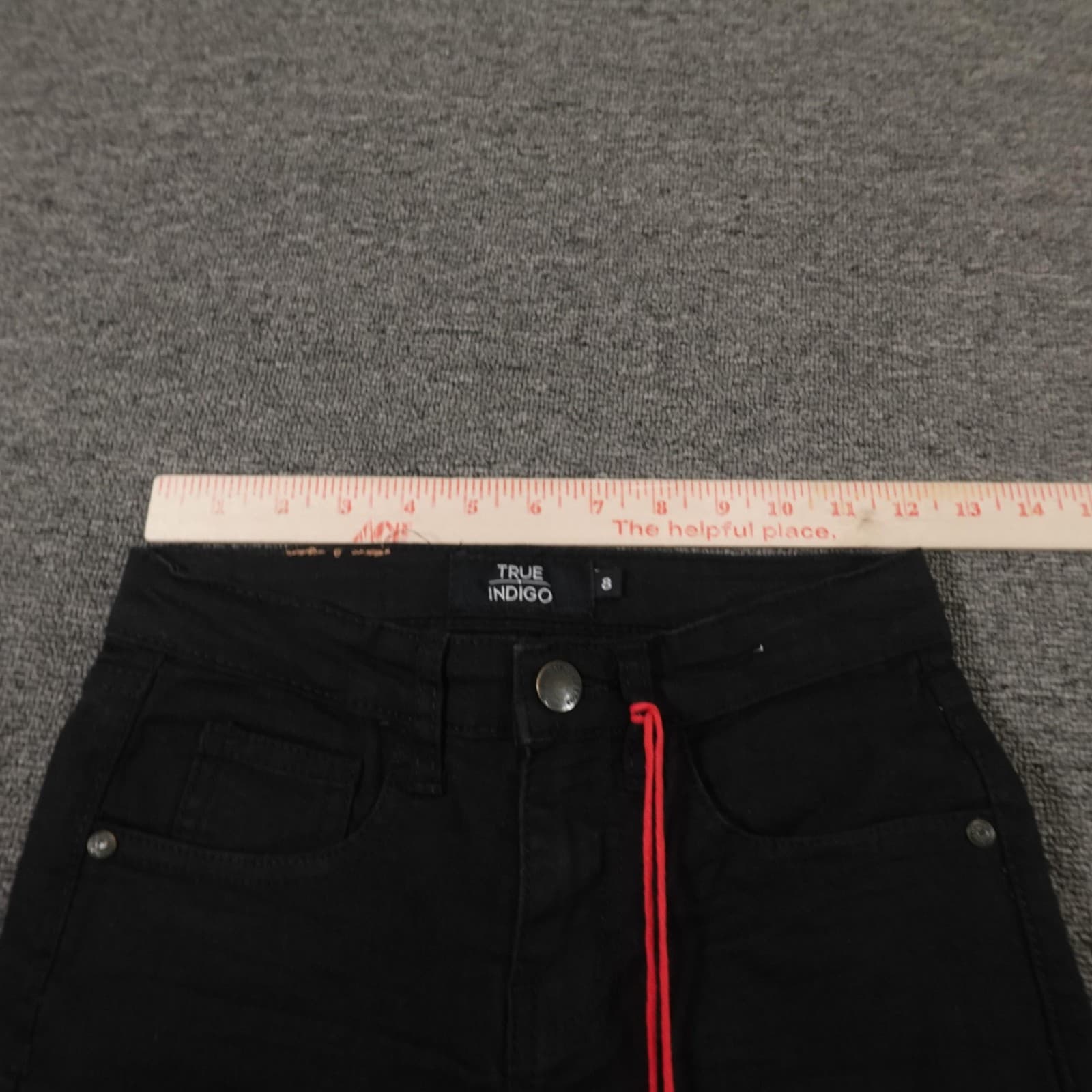 True Indigo Jeans Youth 8 Black Straight Dark Wash Casual Denim T22-970B - Thumbnail 7