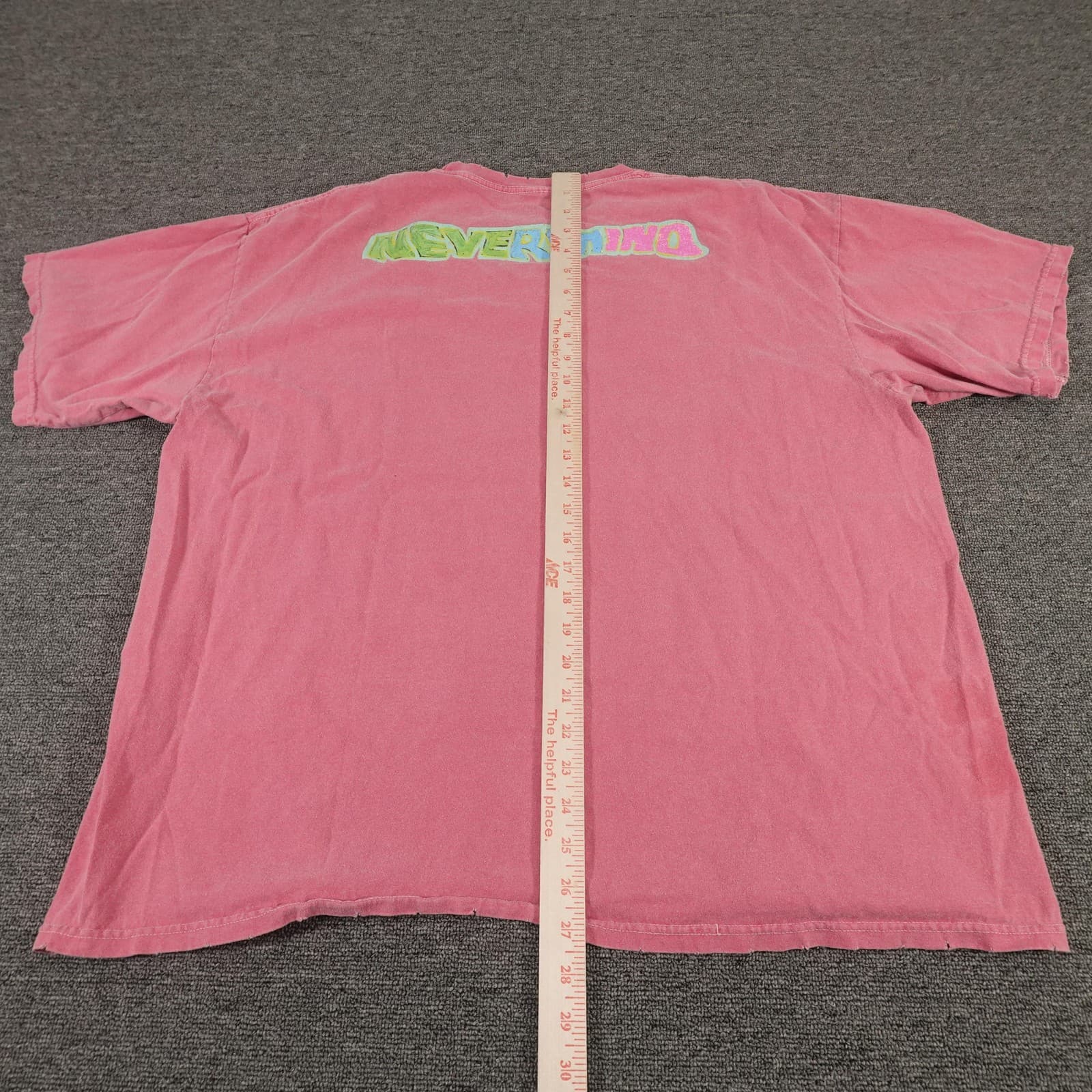 Nirvana Shirt Mens S/M Pink Nevermind Smiley Face Distressed Band Graphic Tee - Thumbnail 10