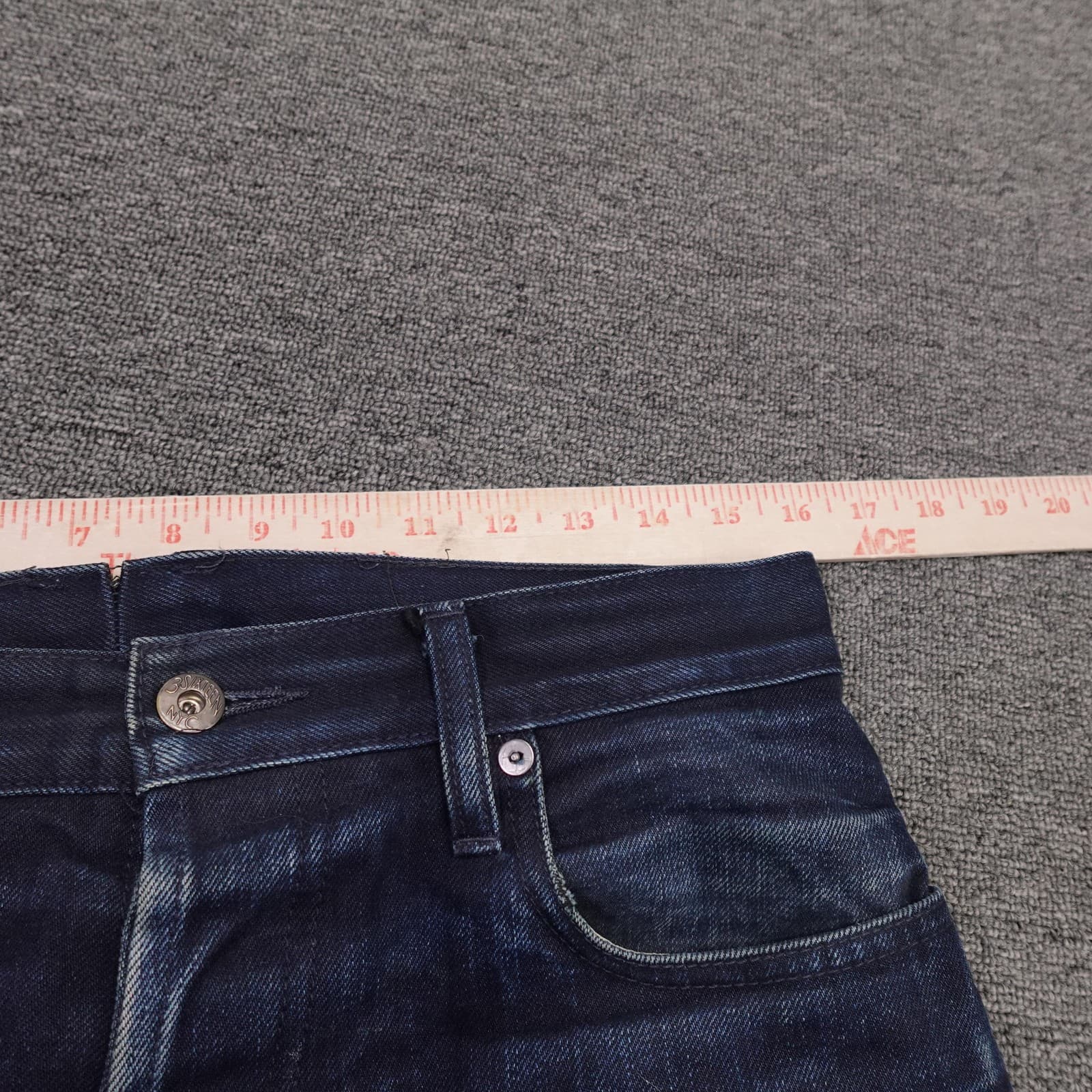 3sixteen ST-120X Jeans Mens 32x30 Blue Raw Selvedge Slim Tapered Denim Made USA - Thumbnail 16