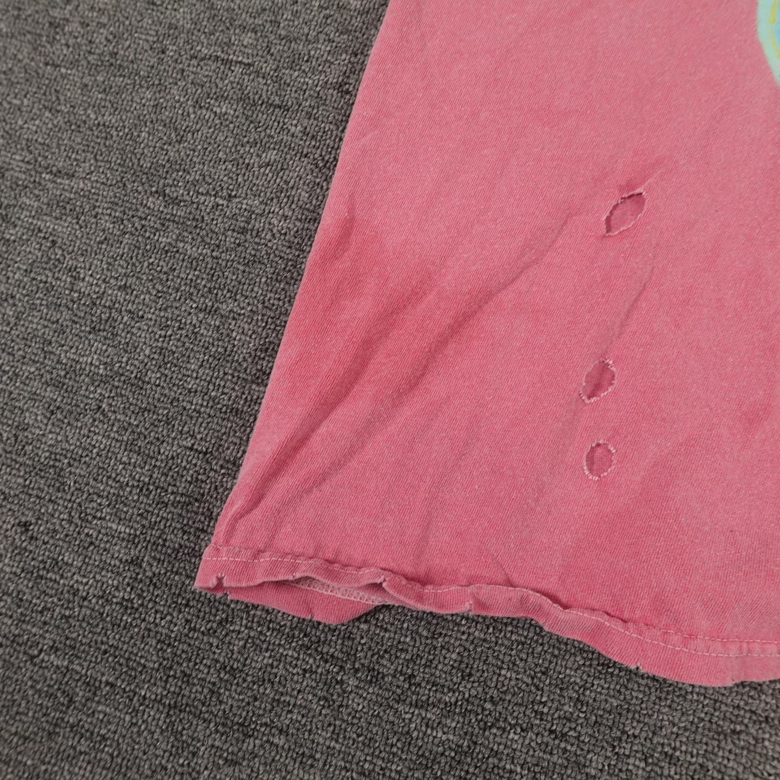 Nirvana Shirt Mens S/M Pink Nevermind Smiley Face Distressed Band Graphic Tee - Thumbnail 3