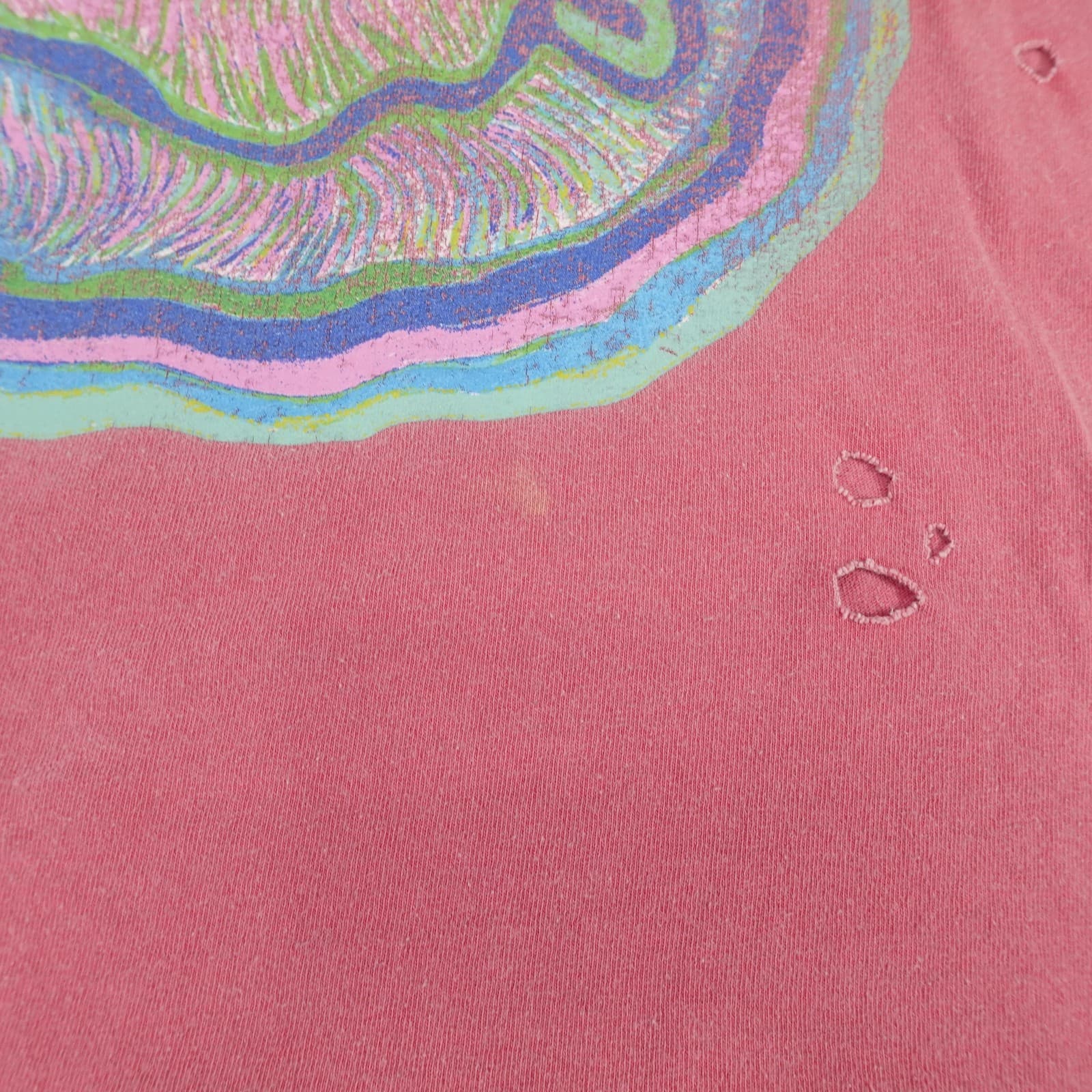 Nirvana Shirt Mens S/M Pink Nevermind Smiley Face Distressed Band Graphic Tee - Thumbnail 5