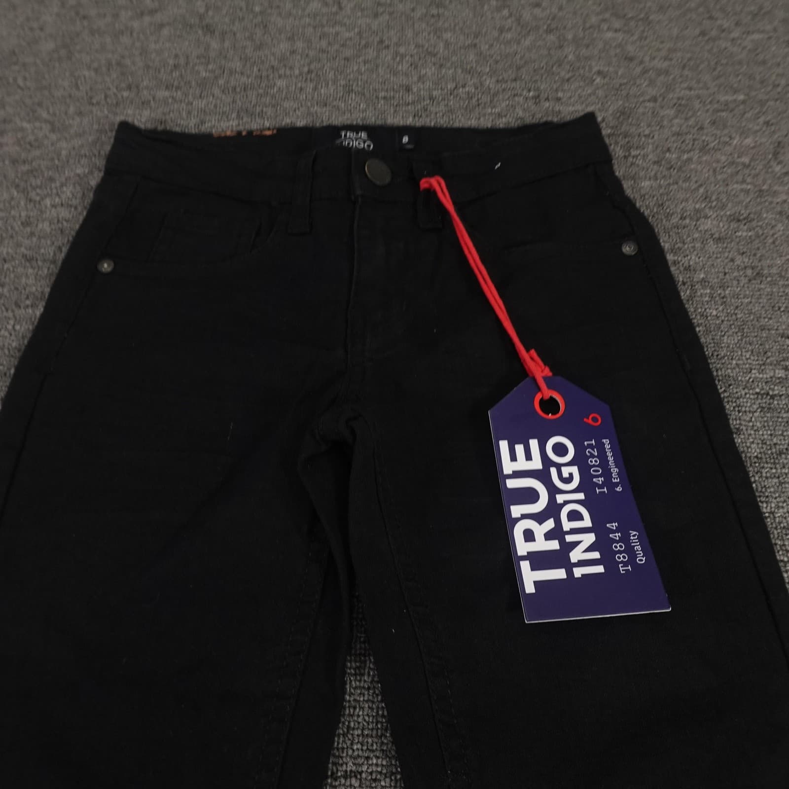 True Indigo Jeans Youth 8 Black Straight Dark Wash Casual Denim T22-970B - Thumbnail 2