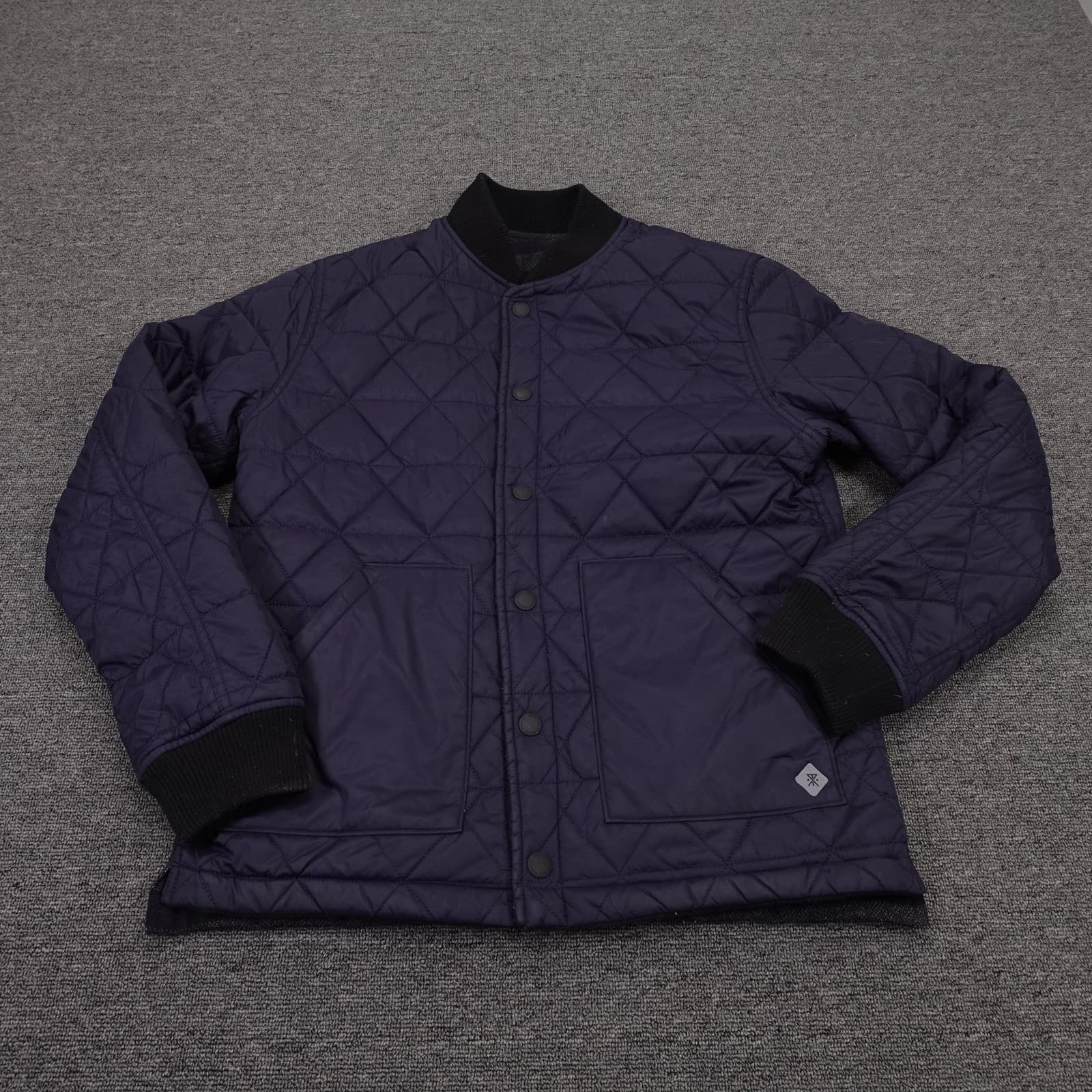 Roark Revivalist Jacket Mens Medium Blue Reversible Quilted Bomber Striped - Thumbnail 7