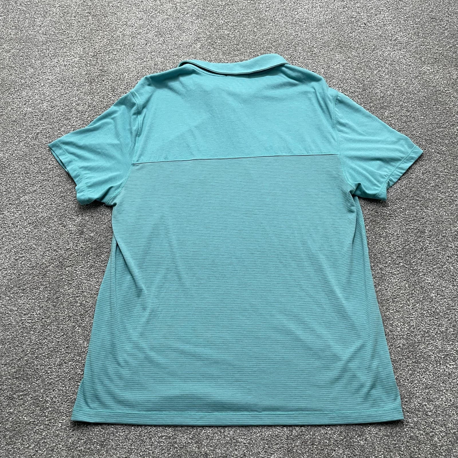 Prana Shirt Mens Large Blue Snap Collar Polo Breathe Cotton Blend Athletic Top - Thumbnail 6