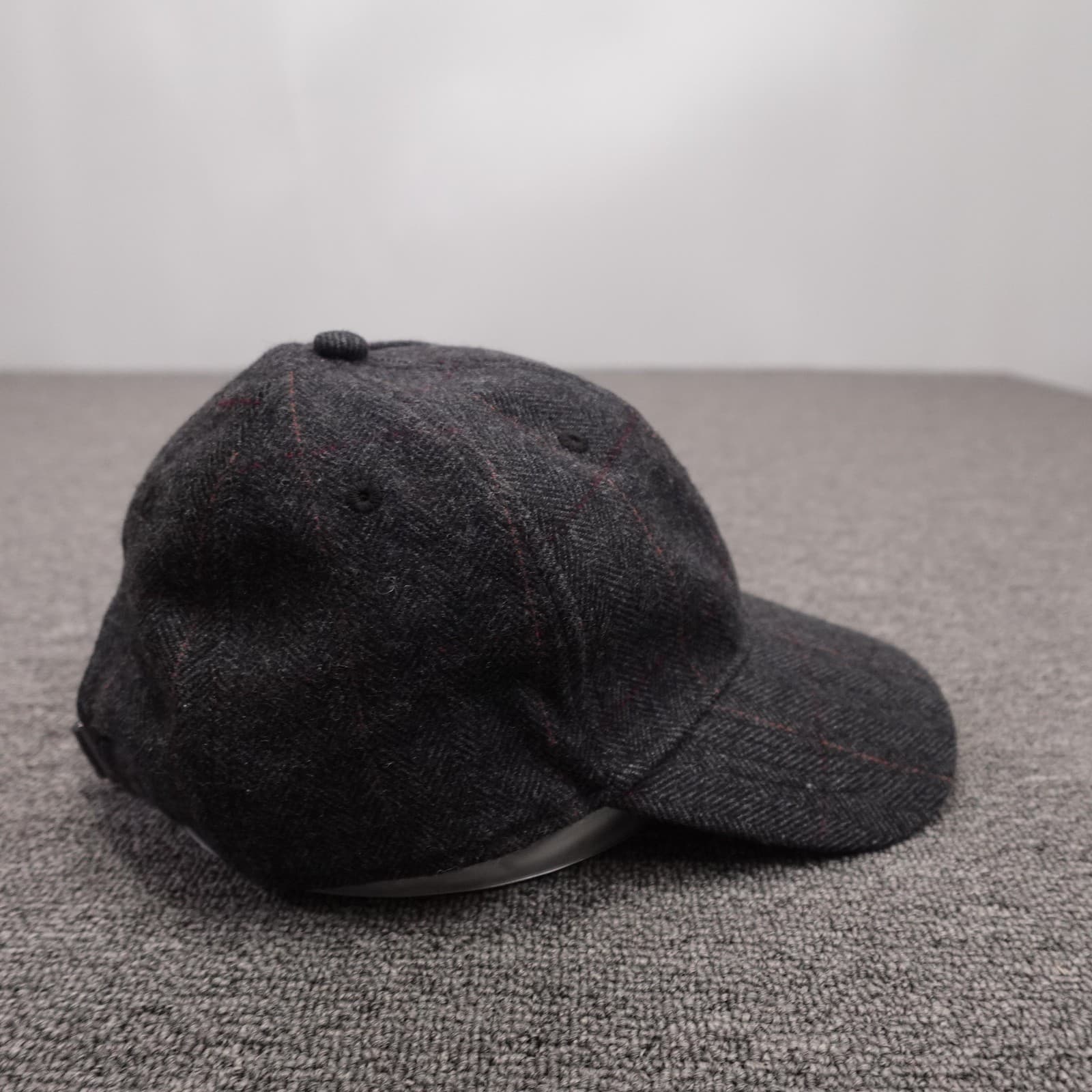 Quagga Hat Cap Strap Back Mens One Size Gray Herringbone Tweed Underbrim Floral - Thumbnail 4