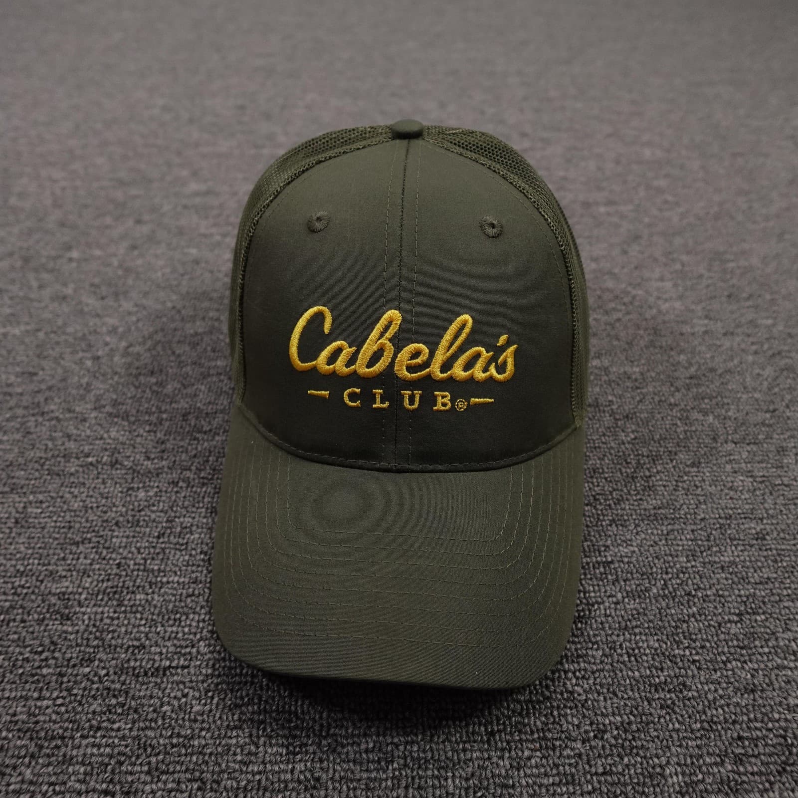 Cabela's Club Hat Cap Snap Back Mens One Size Green Mesh Trucker Baseball