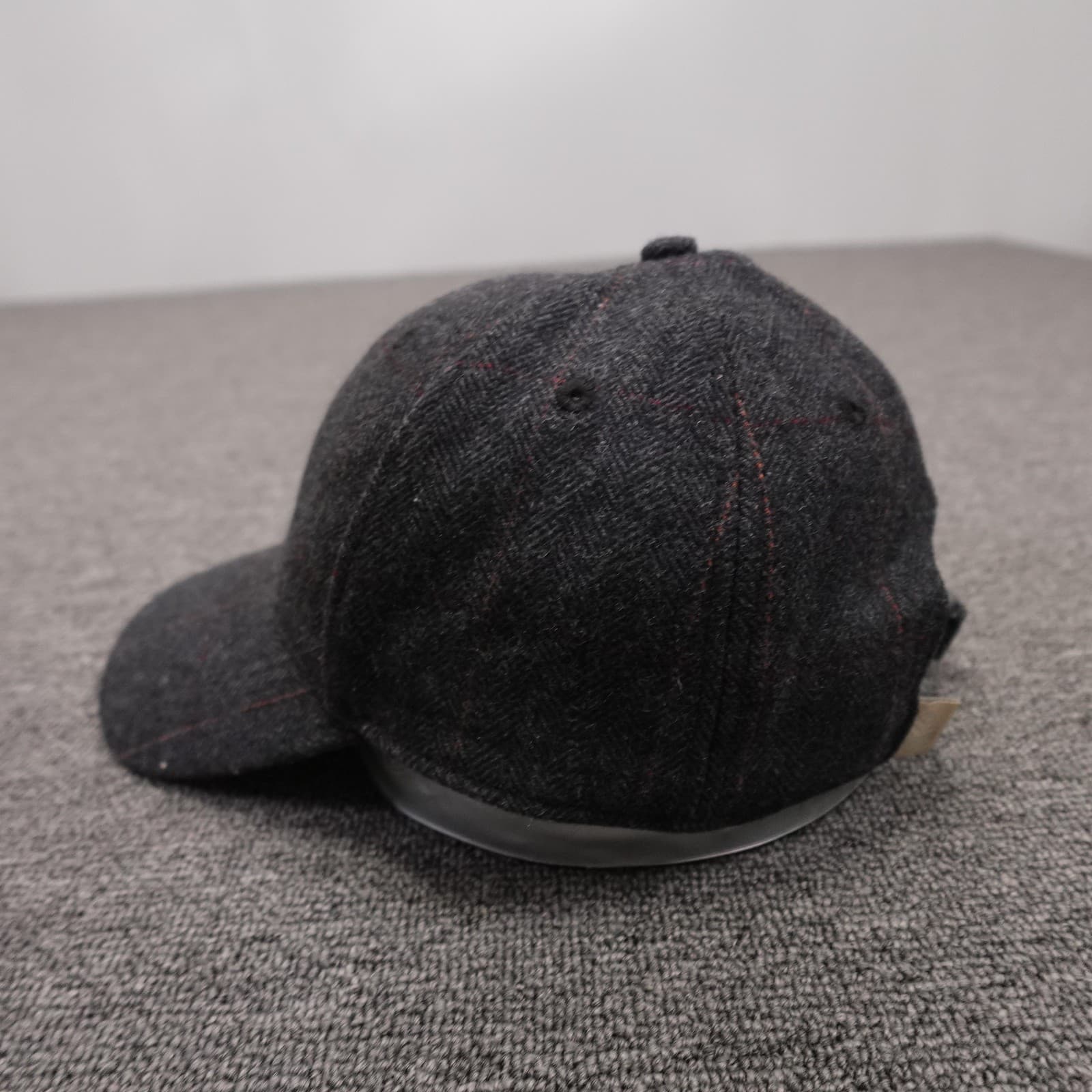 Quagga Hat Cap Strap Back Mens One Size Gray Herringbone Tweed Underbrim Floral - Thumbnail 2